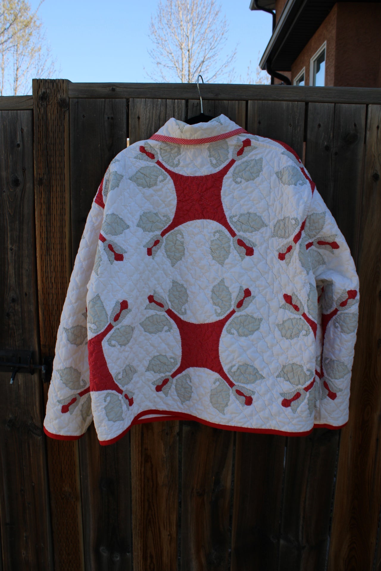 Red and White Quilt Jacket - (L-2XL)
