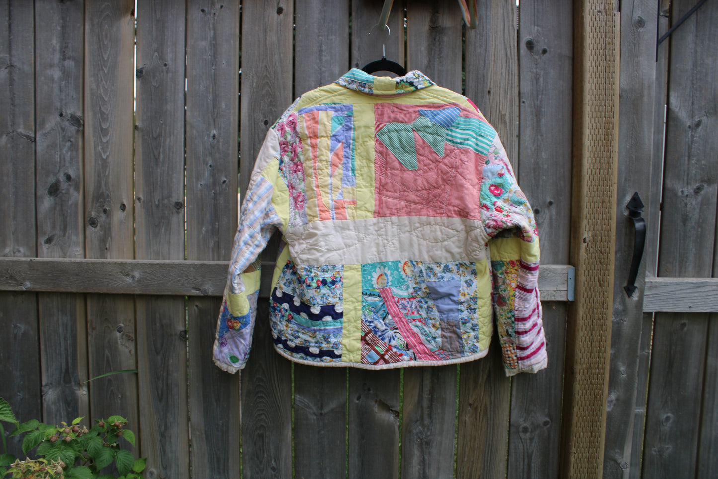 Patchwork Yellow Crazy Feedsack Quilt Jacket (S-L)