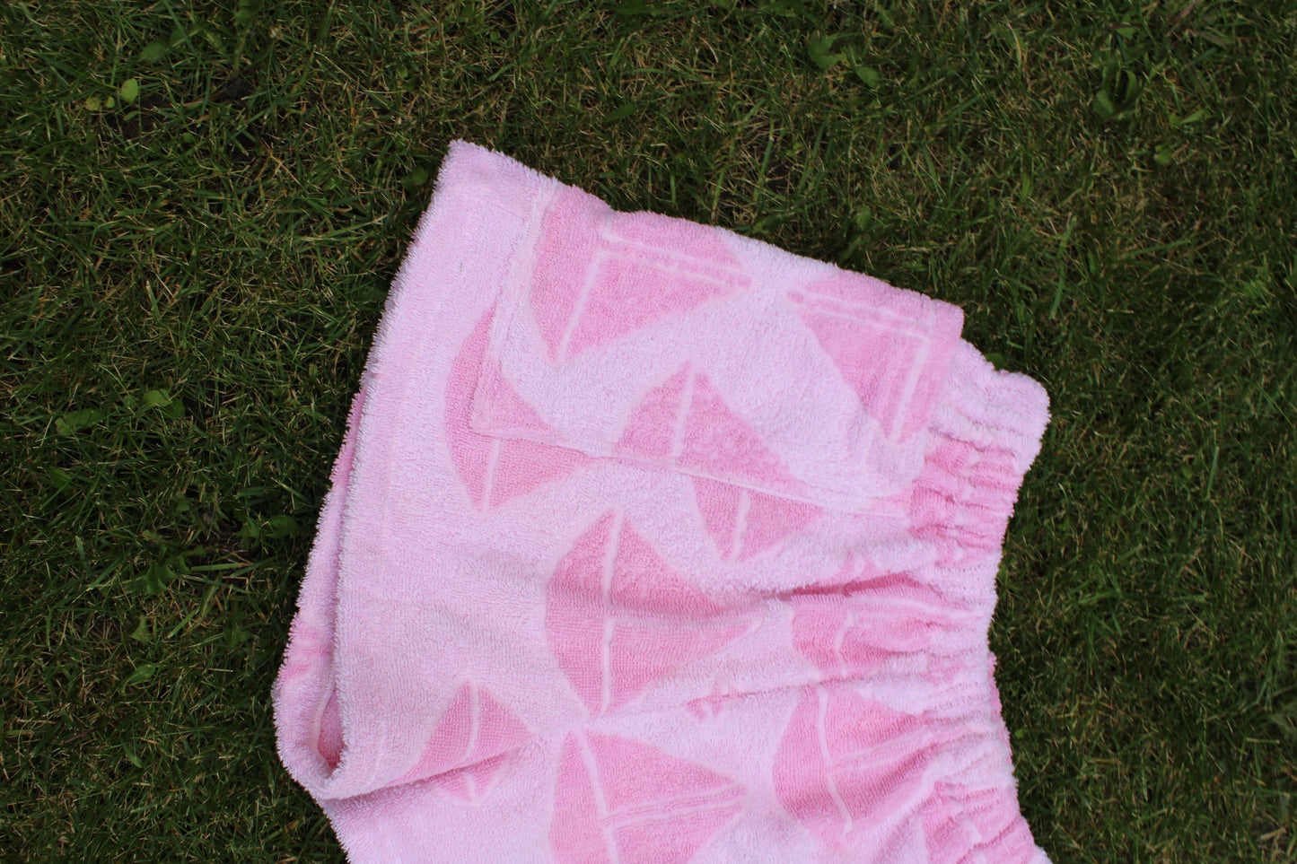 Towel Shorts - Pink Sailboats (XS/S)