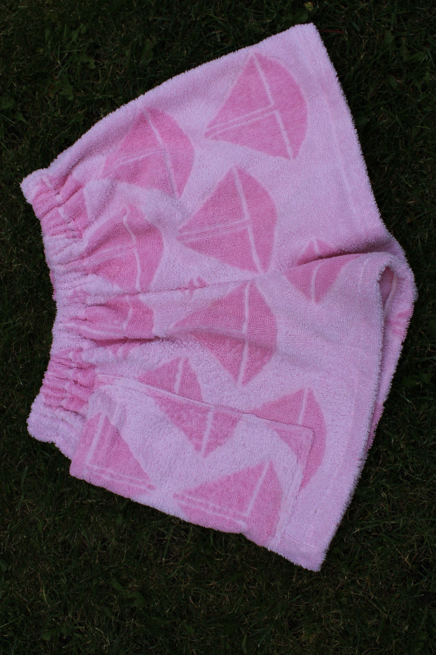 Towel Shorts - Pink Sailboats (XS/S)
