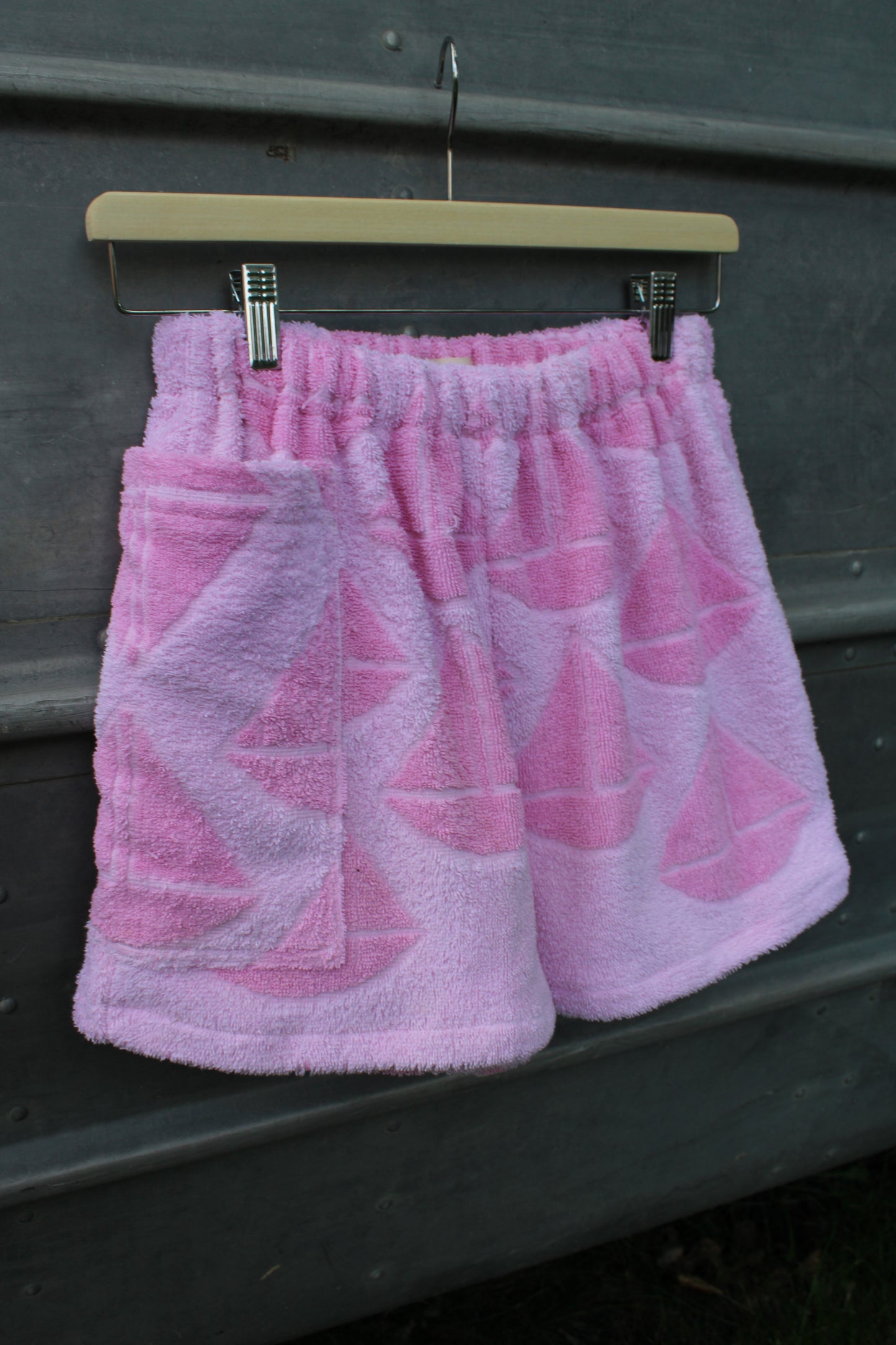 Towel Shorts - Pink Sailboats (XS/S)