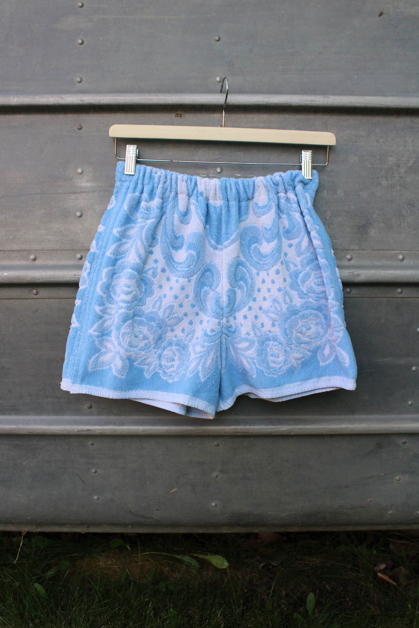 Towel Shorts - Blue Florals and Roses (S)