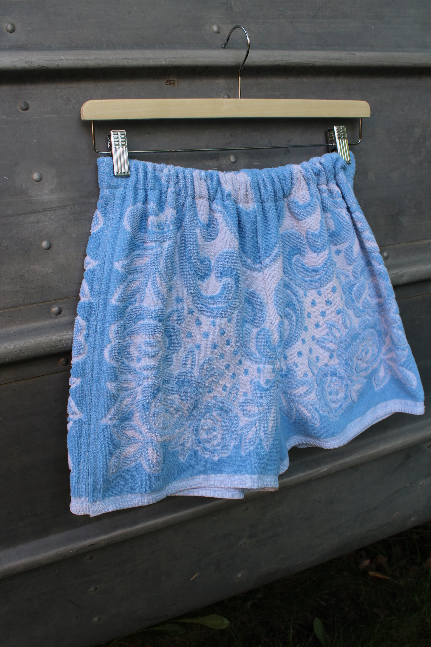 Towel Shorts - Blue Florals and Roses (S)