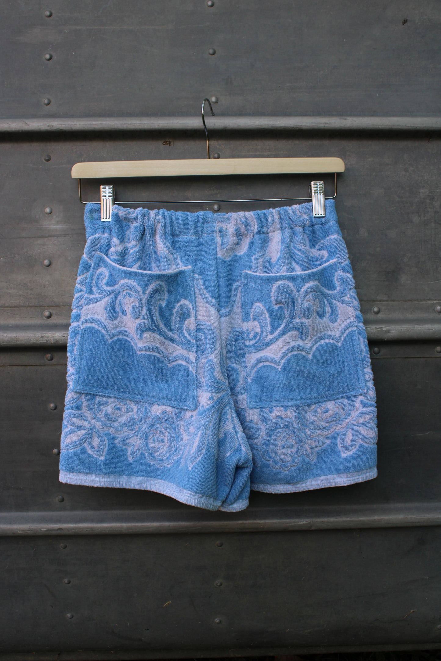 Towel Shorts - Blue Florals and Roses (S)