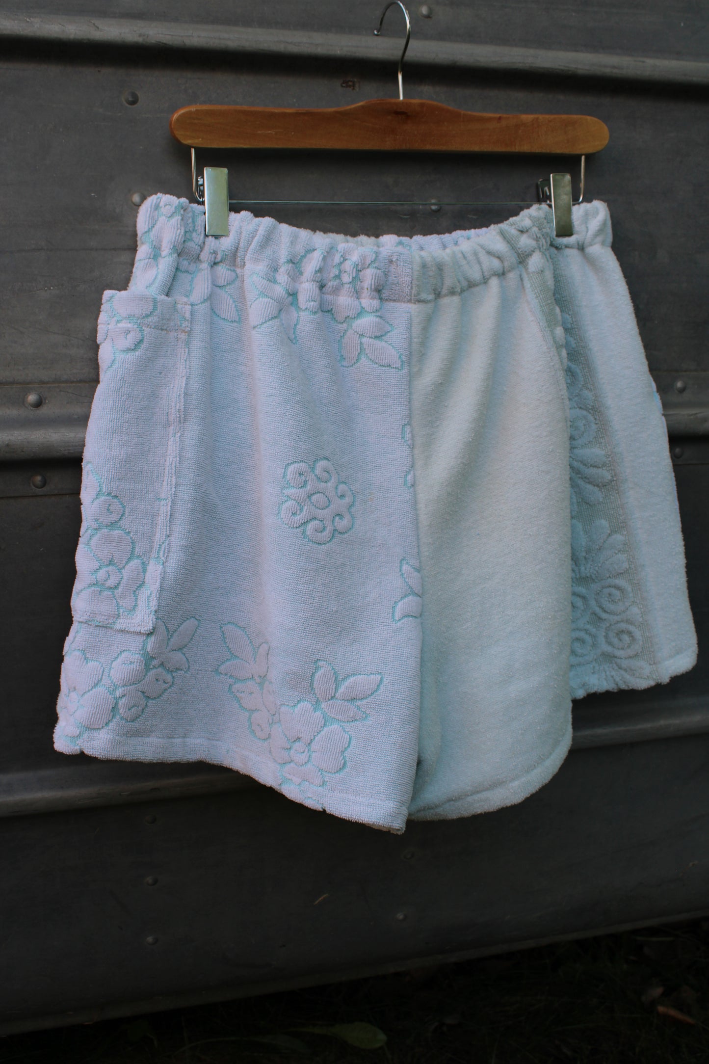 Towel Shorts - Light Blue and Teal (L)
