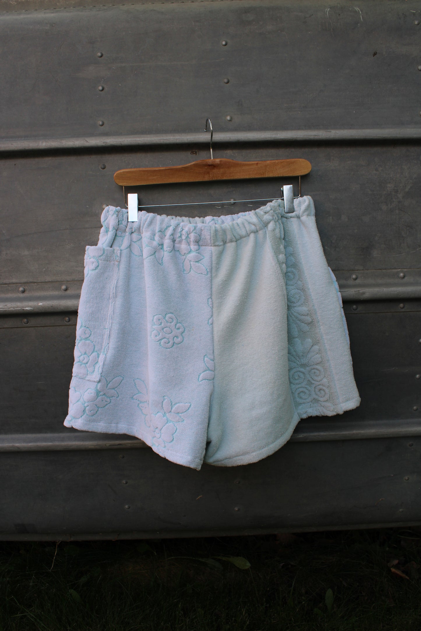Towel Shorts - Light Blue and Teal (L)