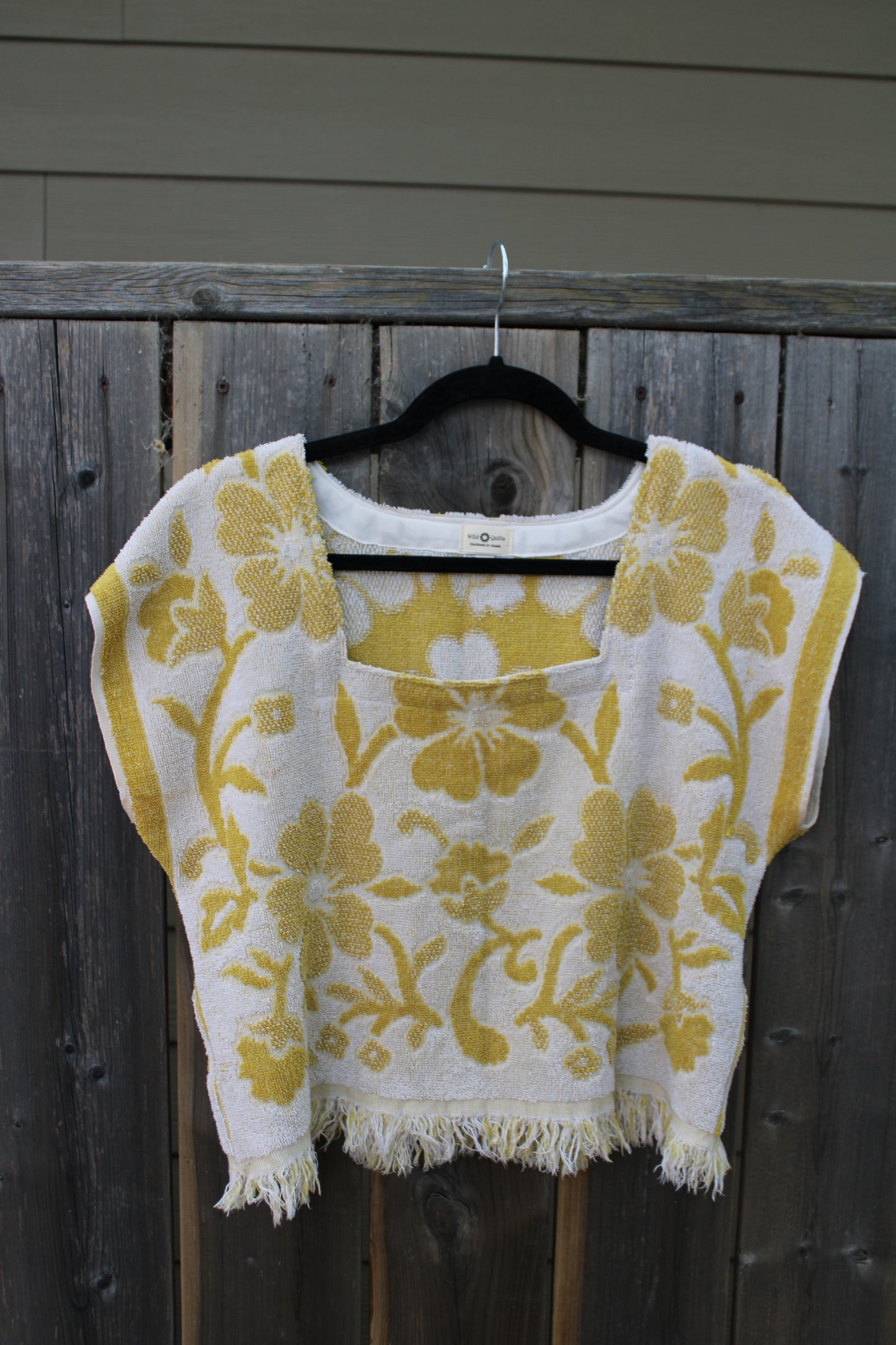 Vintage Towel Blouse (M) - Yellow Florals