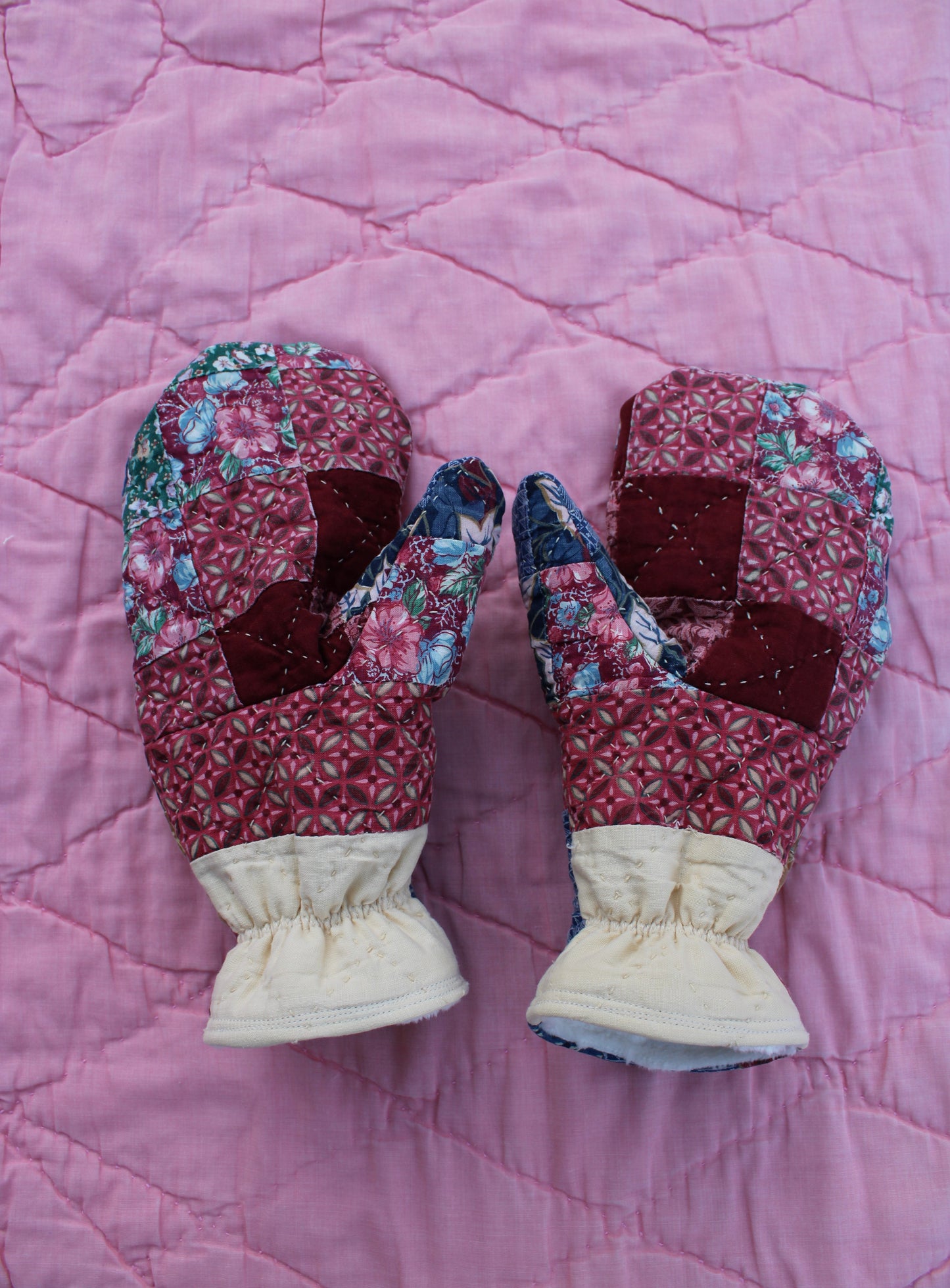 Vintage Patchwork Quilt Mittens #5