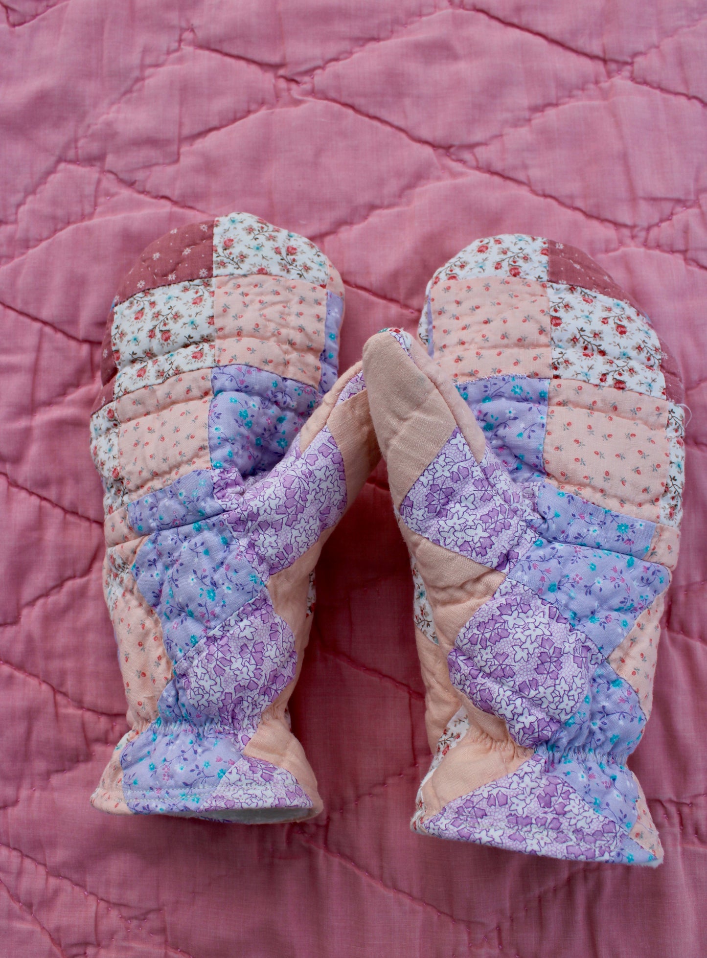 Vintage Patchwork Quilt Mittens #8