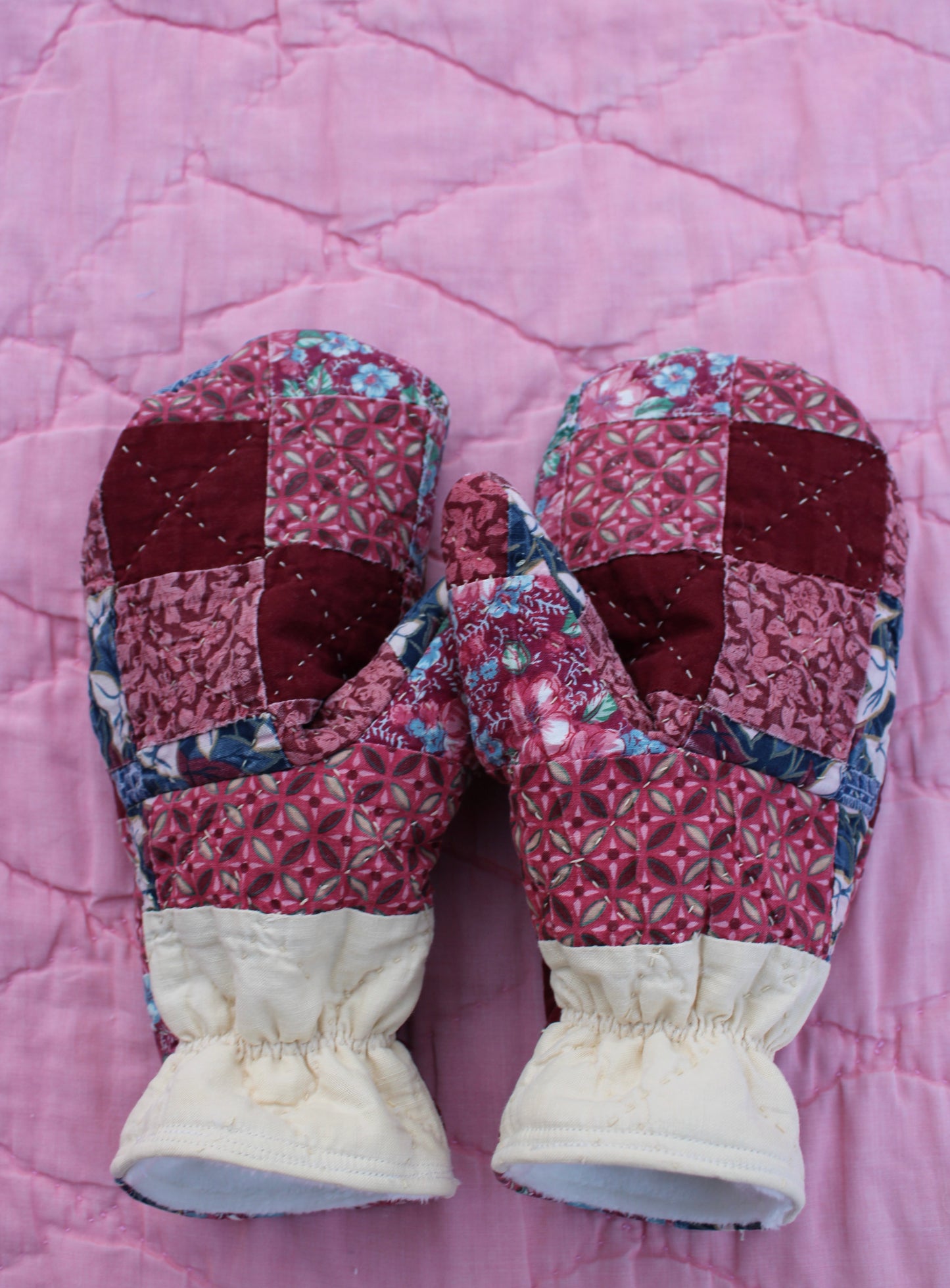 Vintage Patchwork Quilt Mittens #11