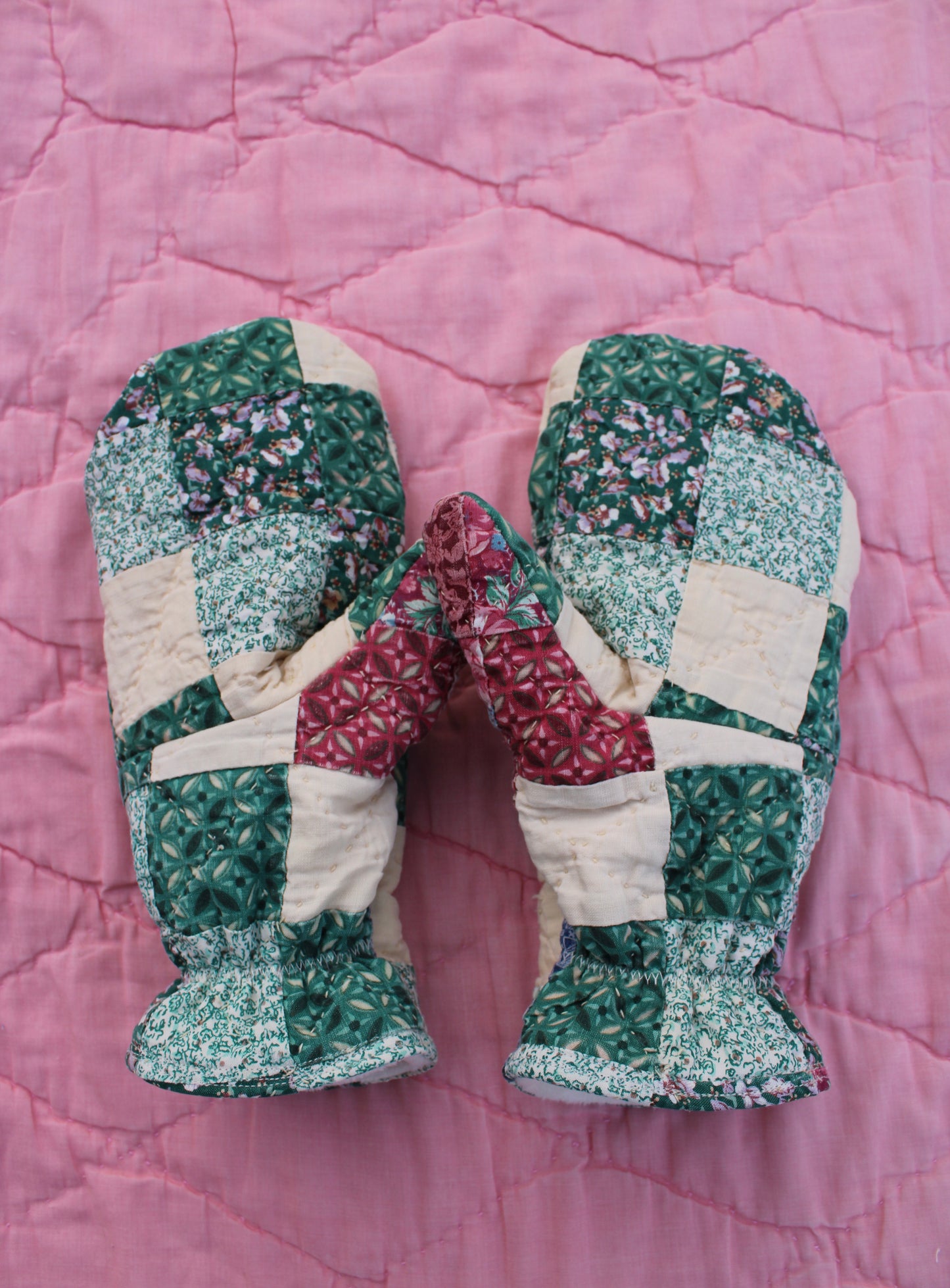 Vintage Patchwork Quilt Mittens #13