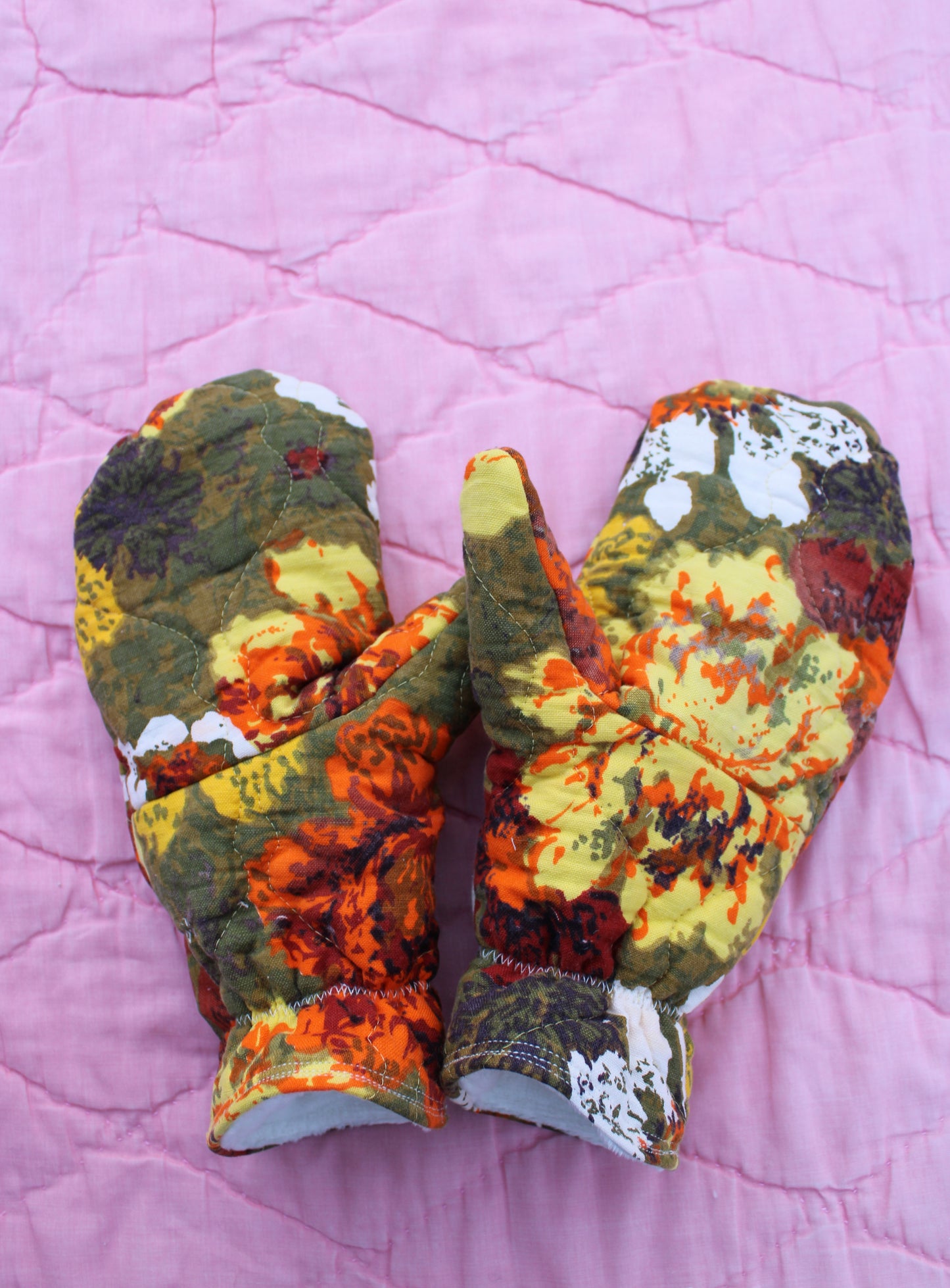 Vintage Patchwork Quilt Mittens #37