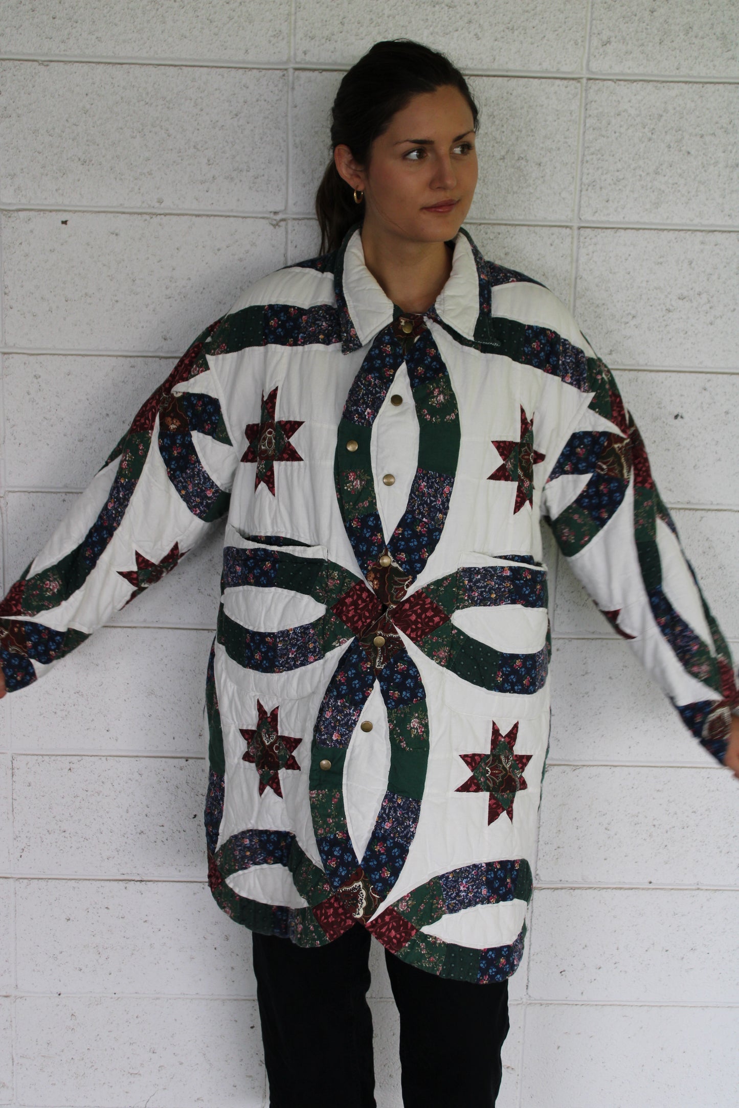 Vintage Quilt Jacket - Forest Green Wedding Ring (XL/XXL)