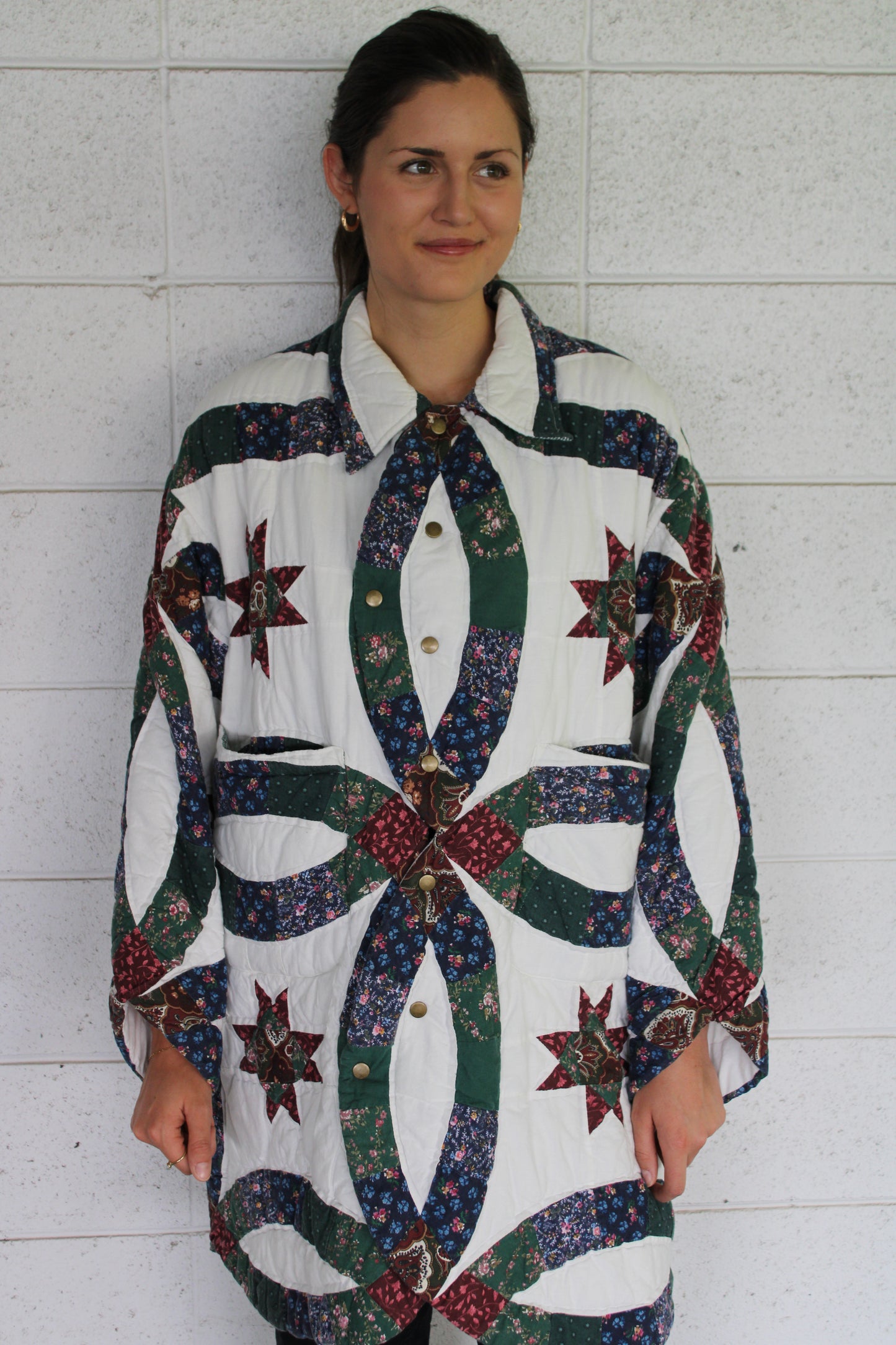 Vintage Quilt Jacket - Forest Green Wedding Ring (XL/XXL)