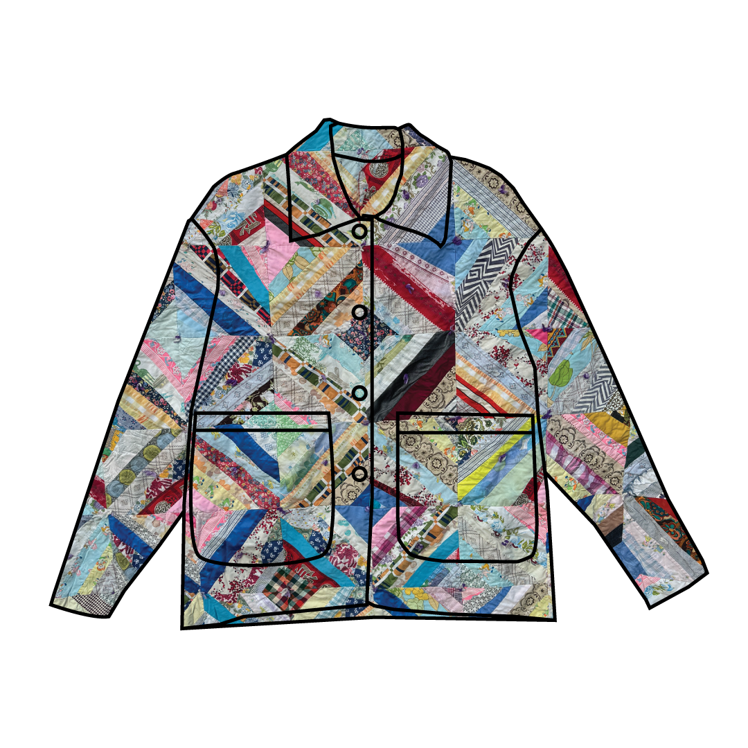 Custom Quilt Jacket - Rainbow String Quilt