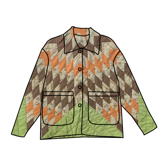 Custom Quilt Jacket - Green Prairie Star