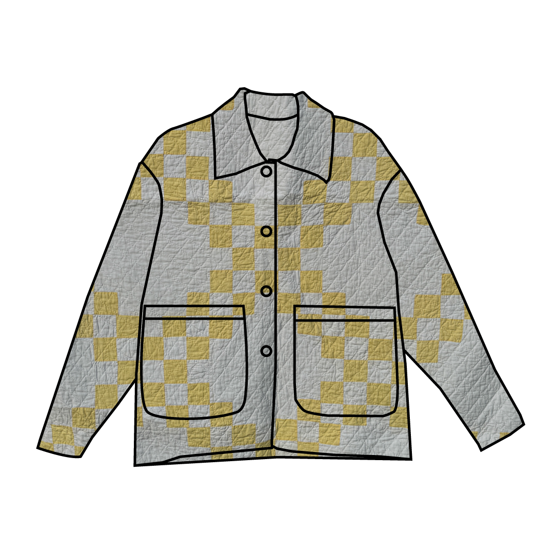 Custom Quilt Jacket - Yellow Irish Chain