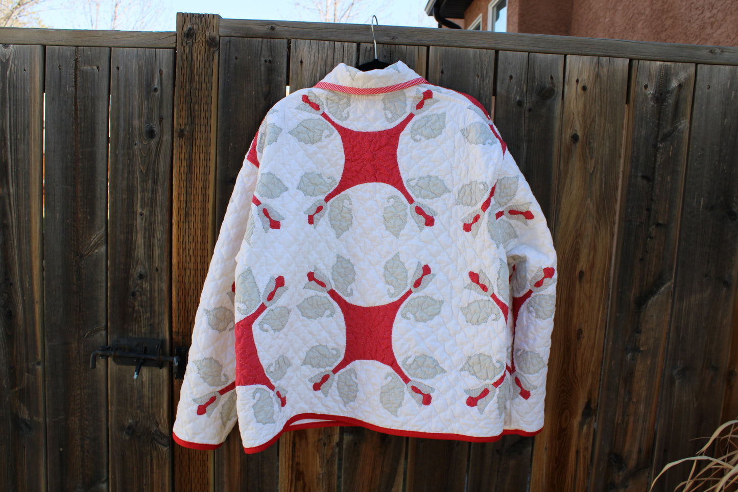 Red and White Quilt Jacket - (L-2XL)