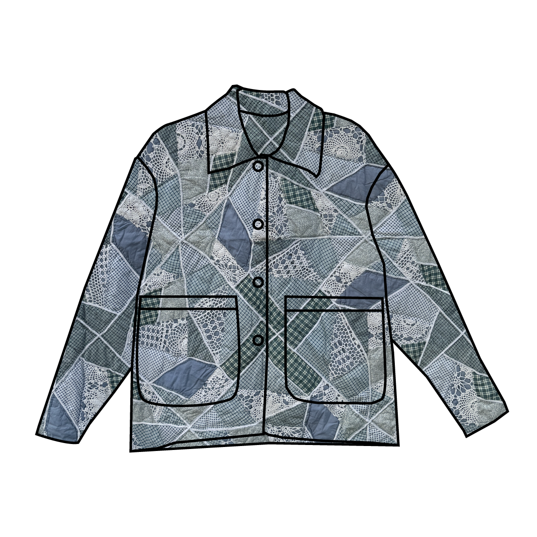 Custom Quilt Jacket - Blue Crochet