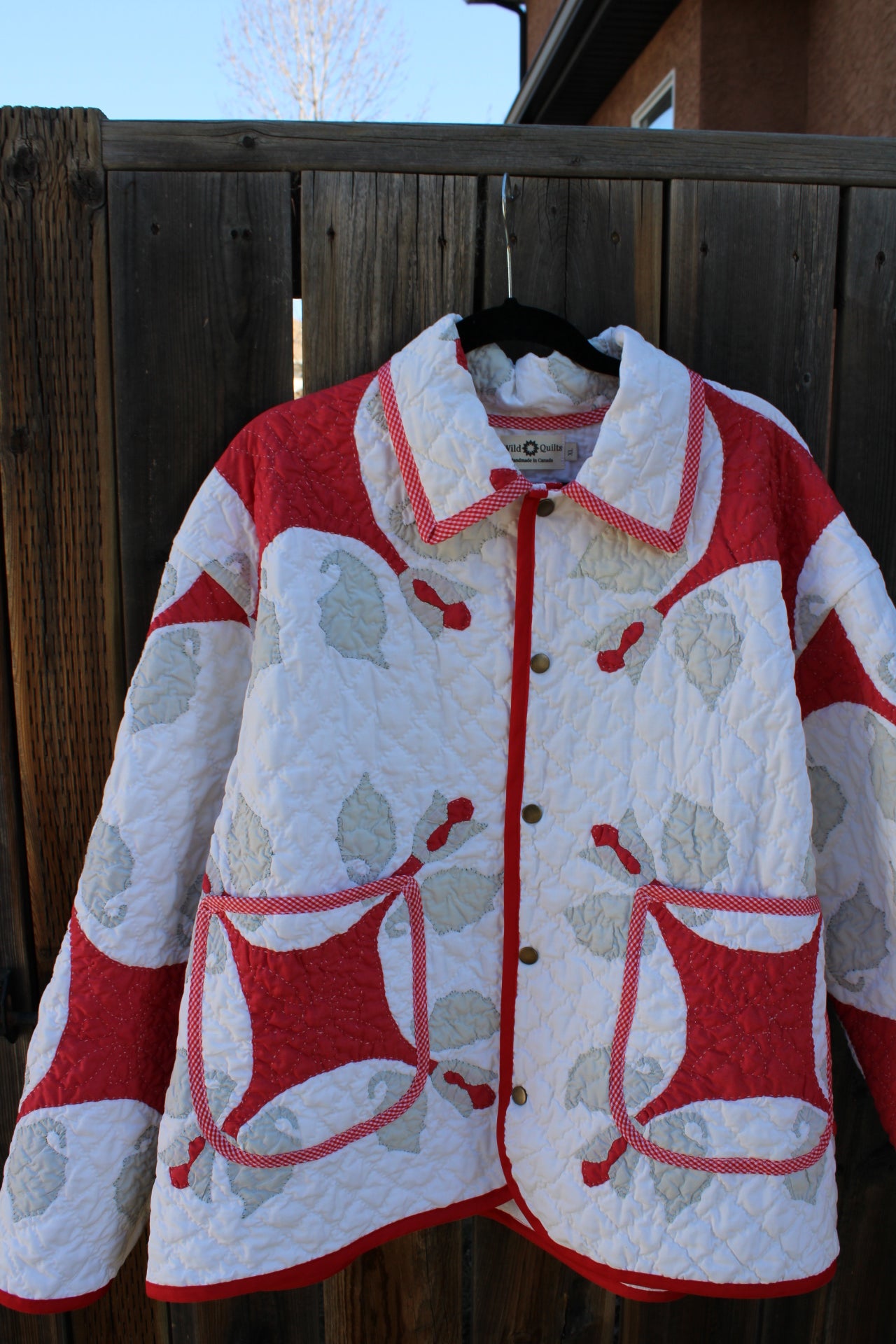 Red and White Quilt Jacket - (L-2XL)
