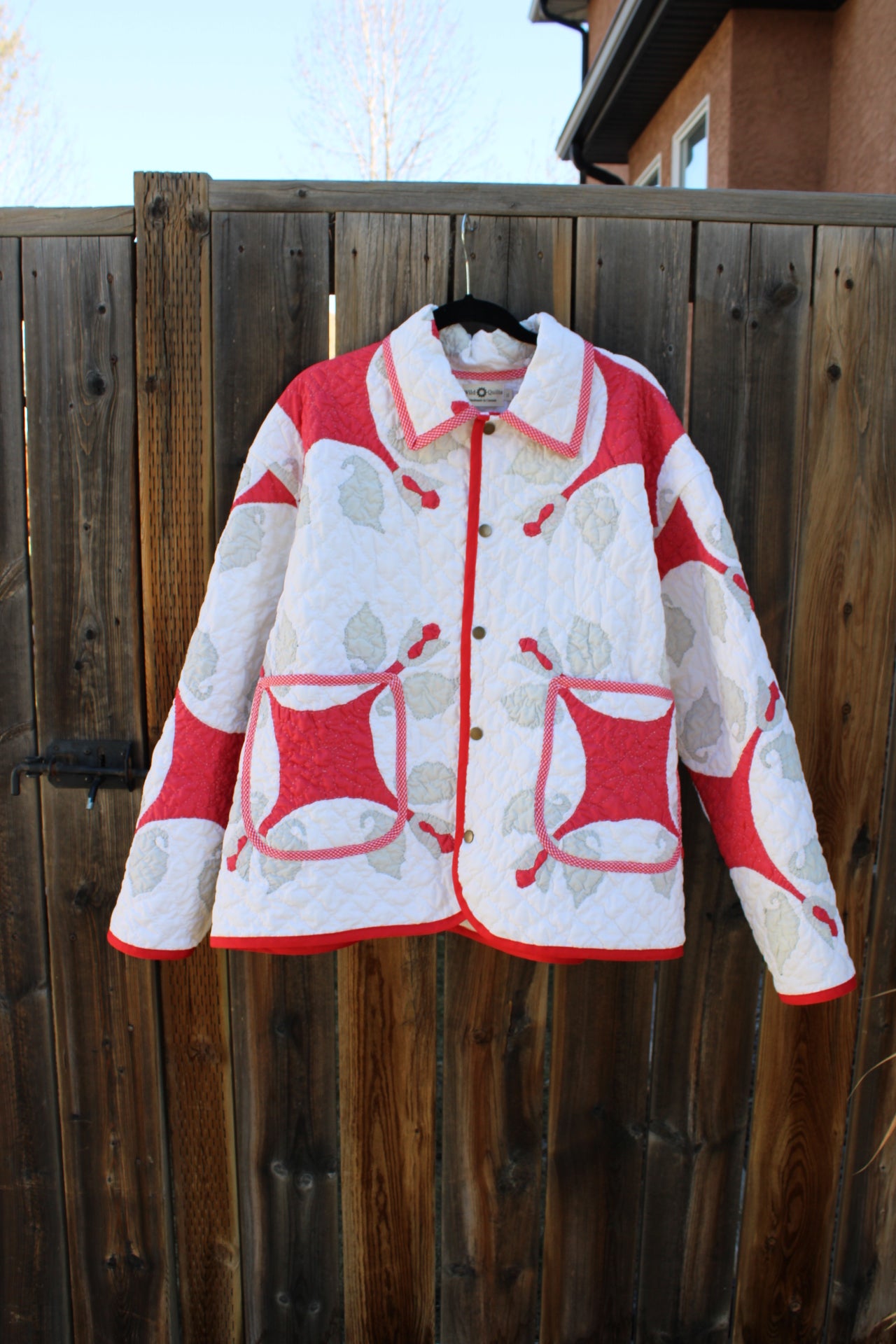 Red and White Quilt Jacket - (L-2XL)