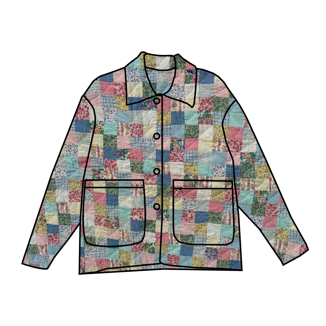 Custom Quilt Jacket - Pastel Postage Stamp