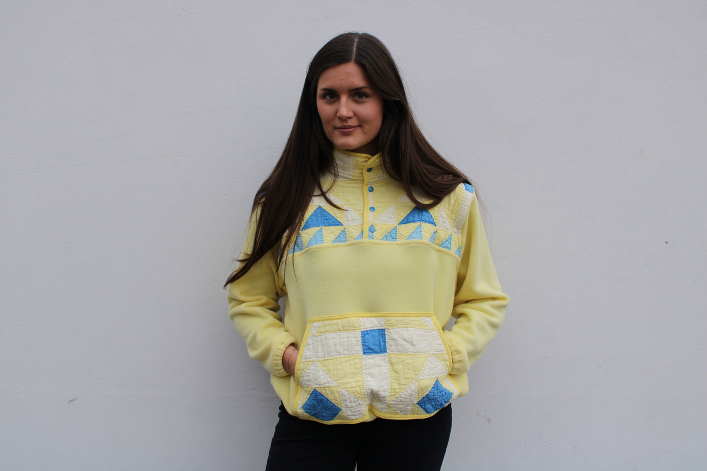 Antique Yellow Quilt Pullover (XL)