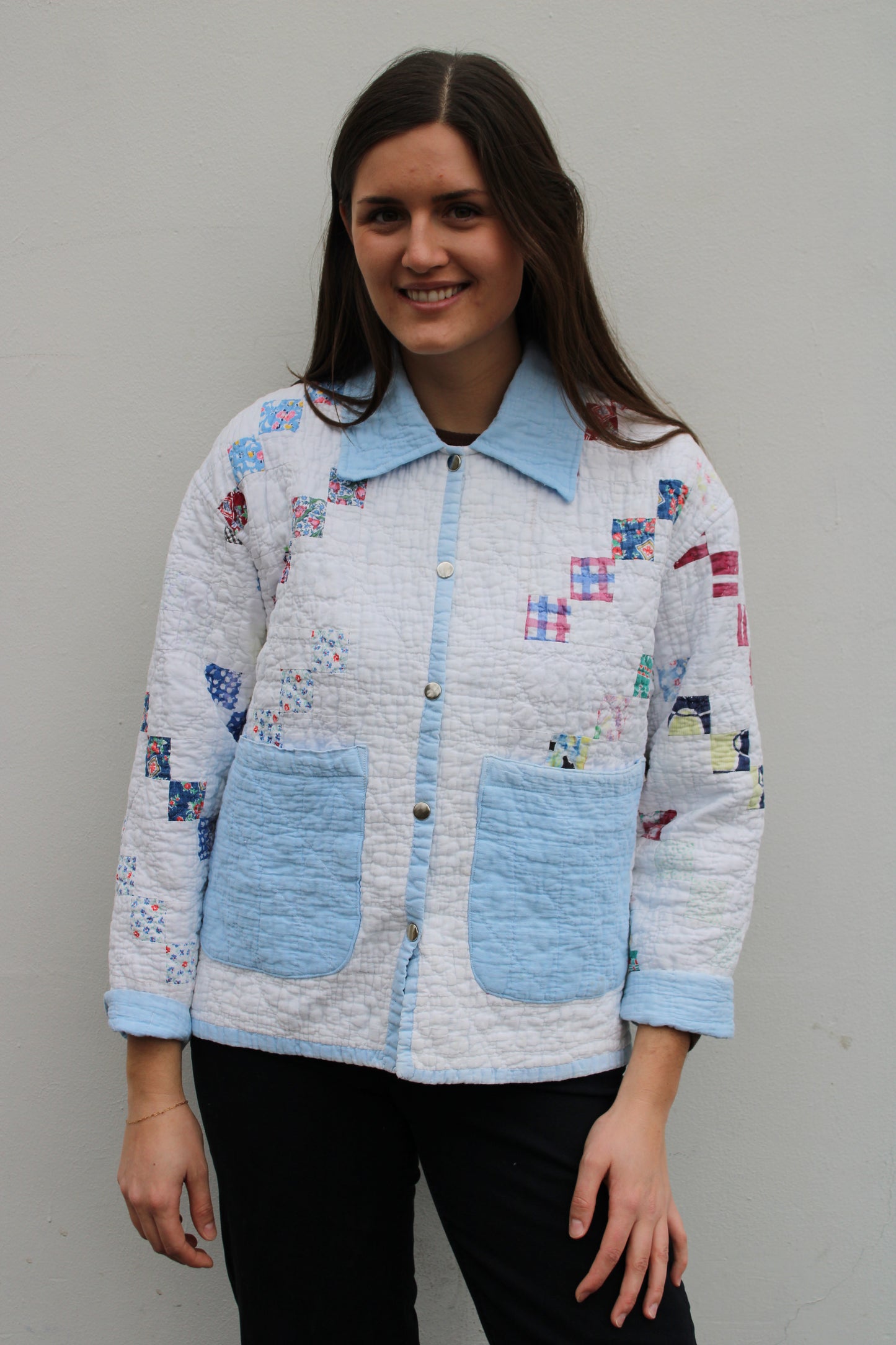 Blue Square Quilt Jacket  (S-L)