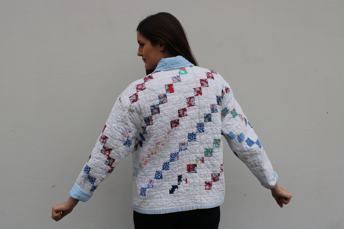 Blue Square Quilt Jacket  (S-L)