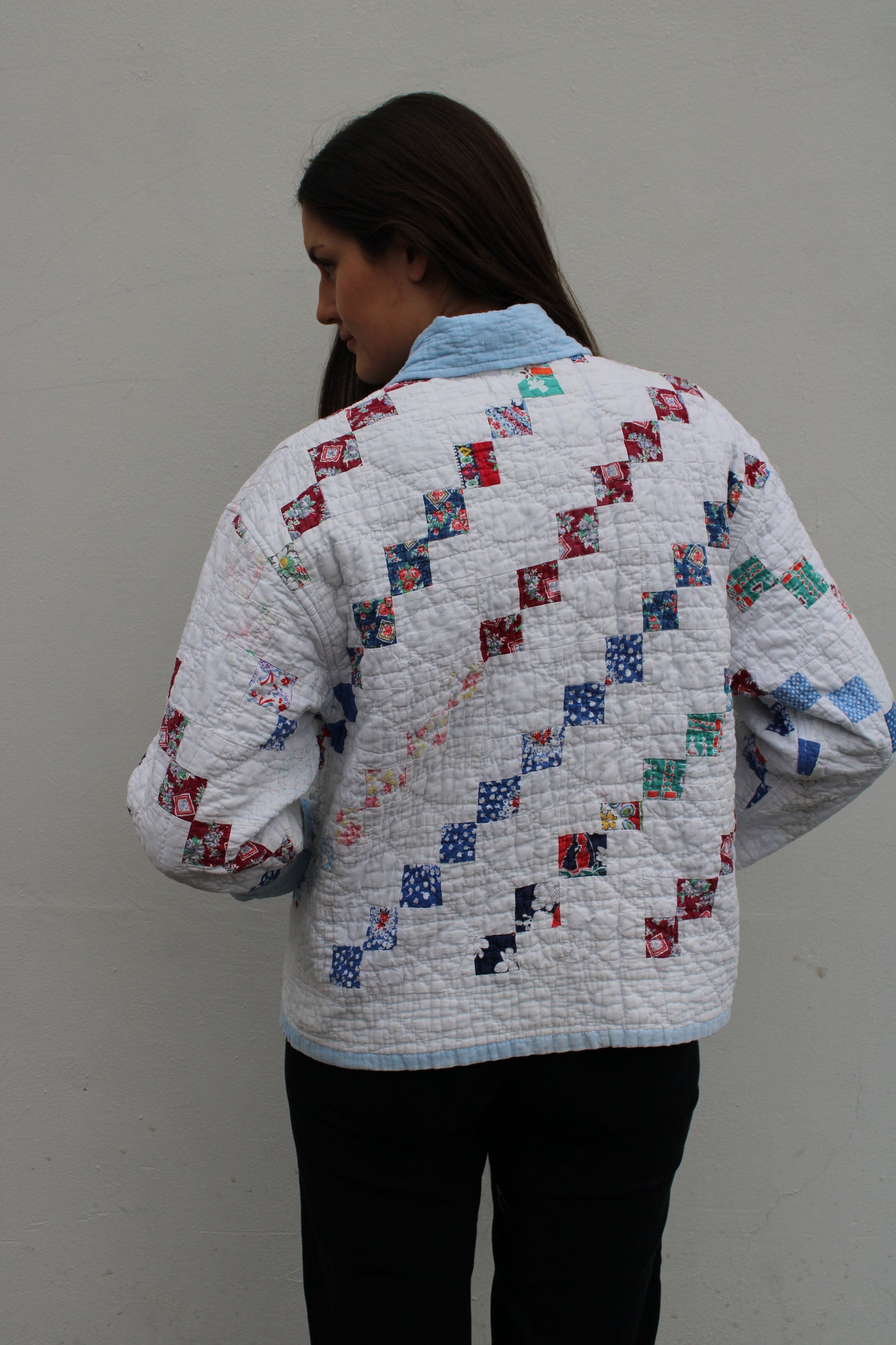 Blue Square Quilt Jacket  (S-L)