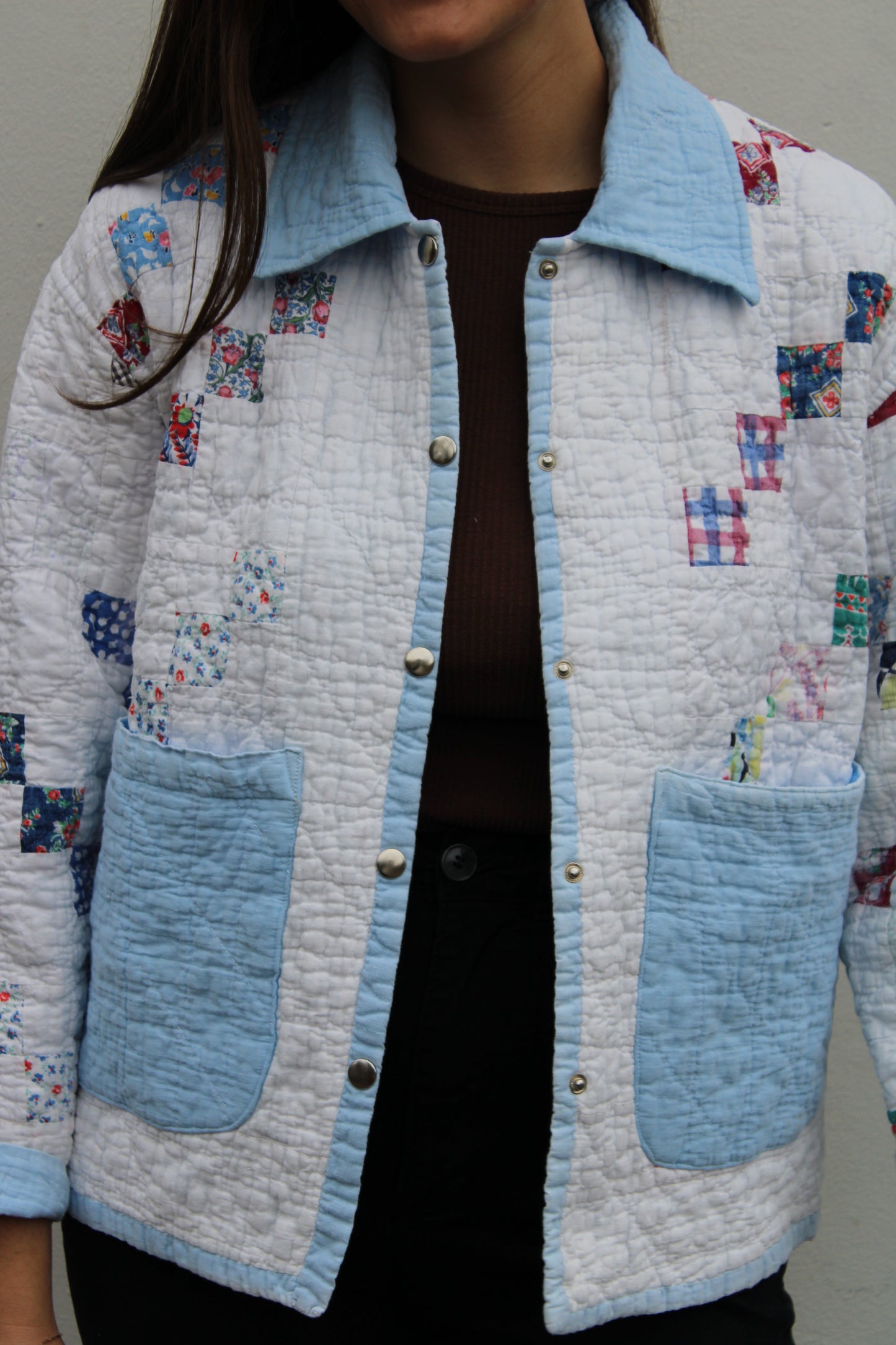 Blue Square Quilt Jacket  (S-L)