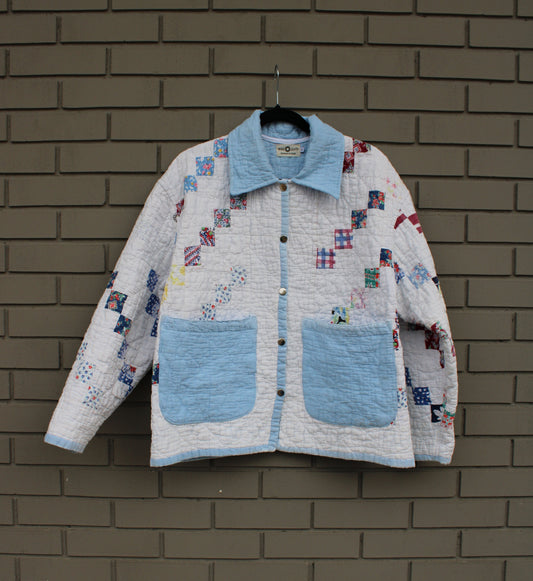 Blue Square Quilt Jacket  (S-L)