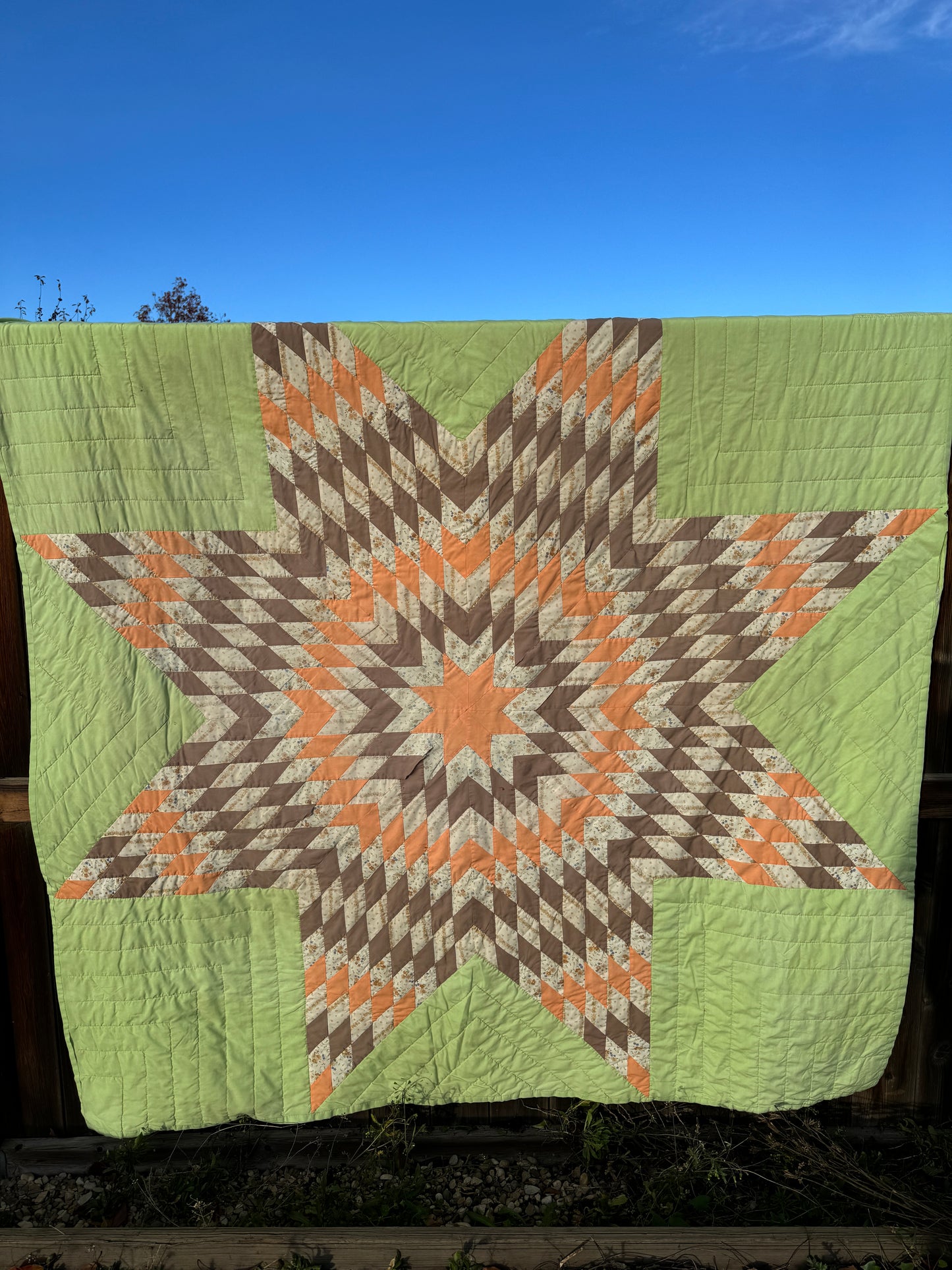 Custom Quilt Jacket - Green Prairie Star