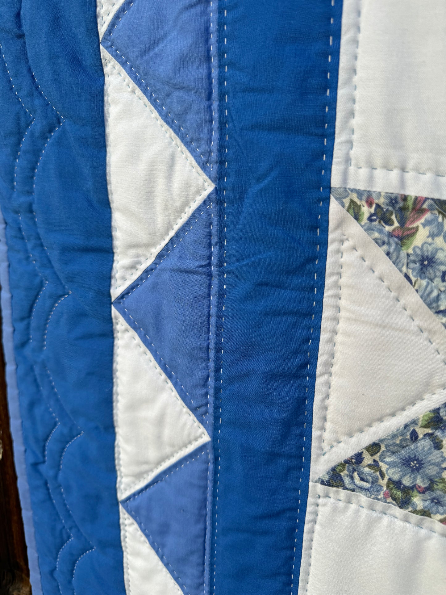 Custom Quilt Jacket - Blue Sawtooth Stars