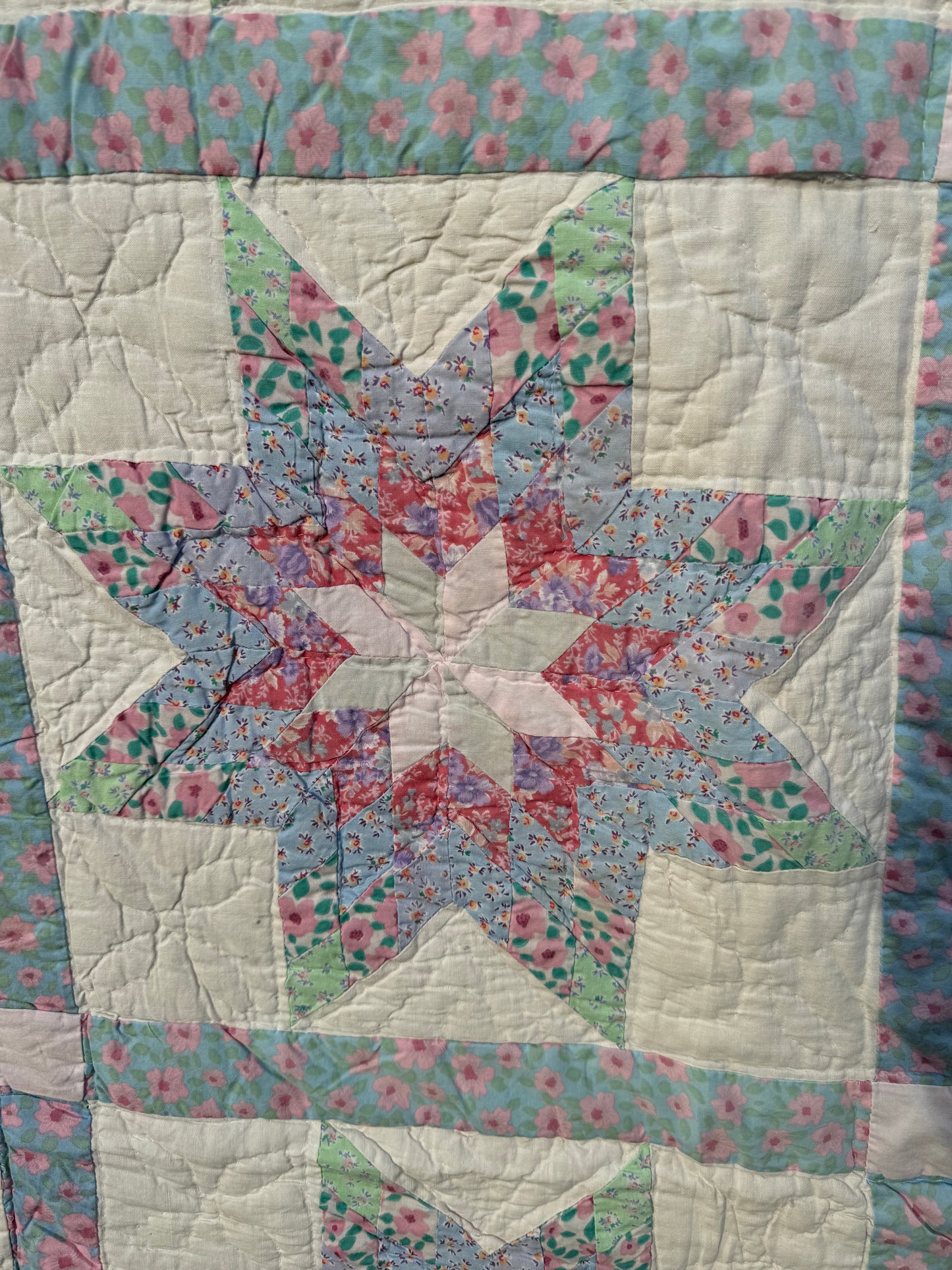 Custom Quilt Jacket - Pink anf Green Stars