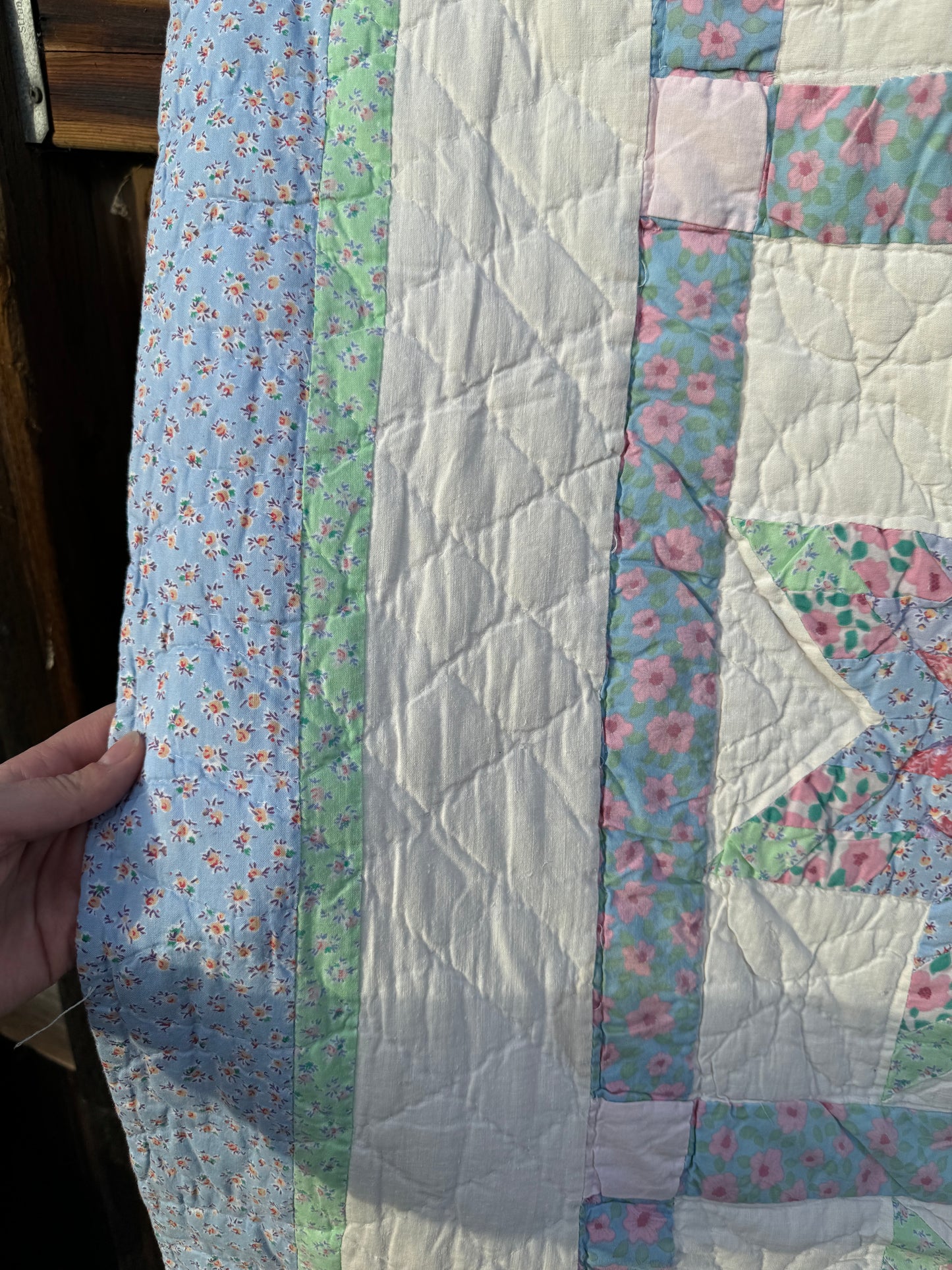 Custom Quilt Jacket - Pink anf Green Stars