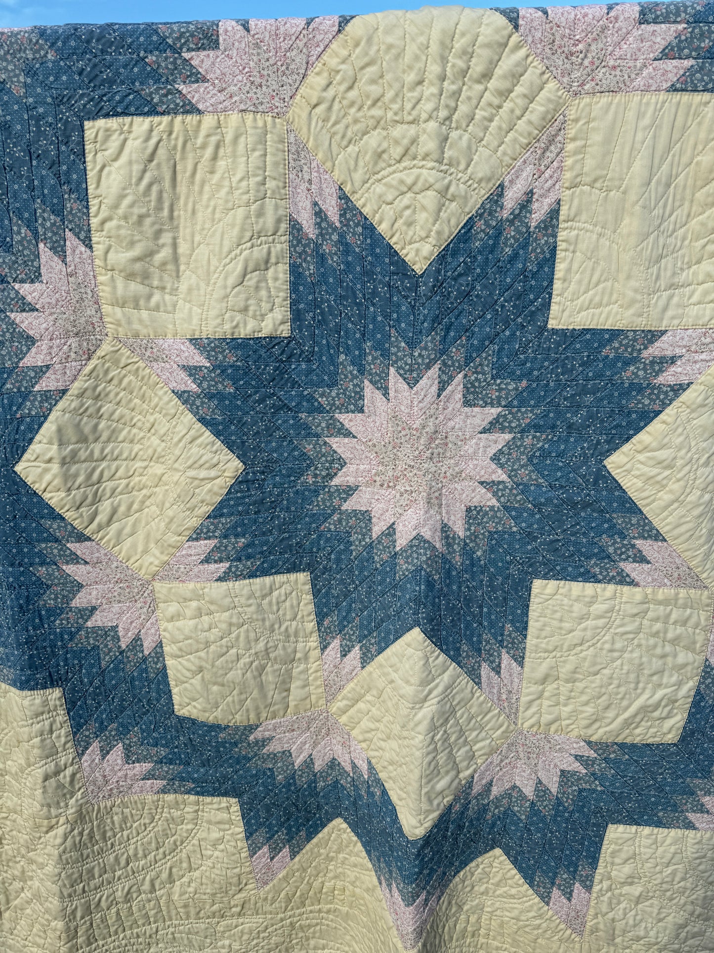 Custom Quilt Jacket - Double Yellow and Blue Prairie Star