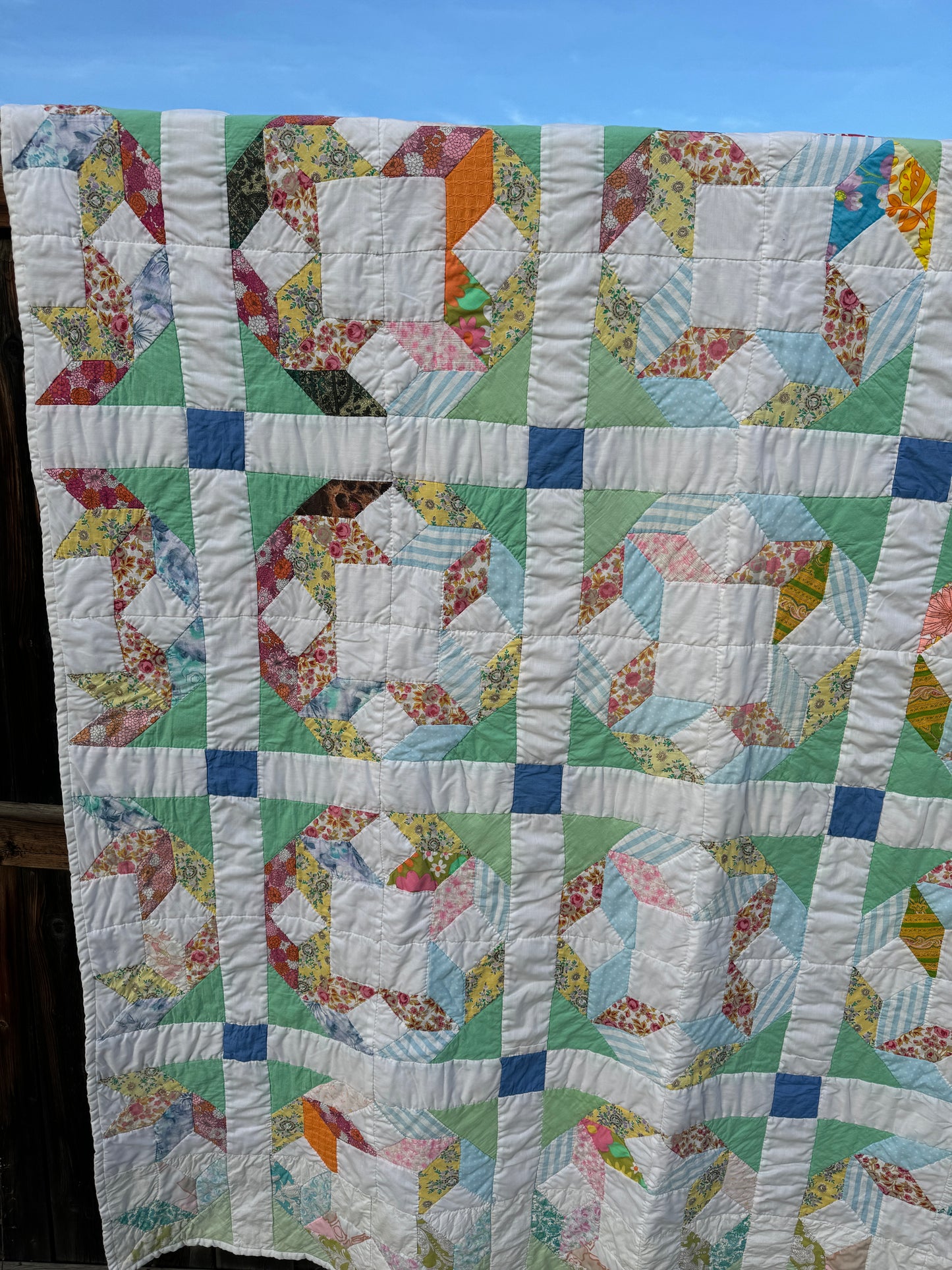 Custom Quilt Jacket - Green Pastel Feedsacks