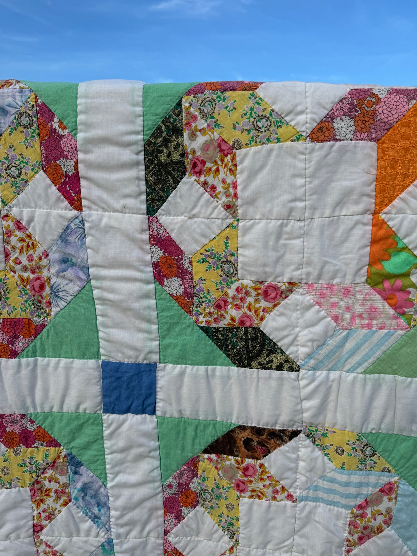 Custom Quilt Jacket - Green Pastel Feedsacks