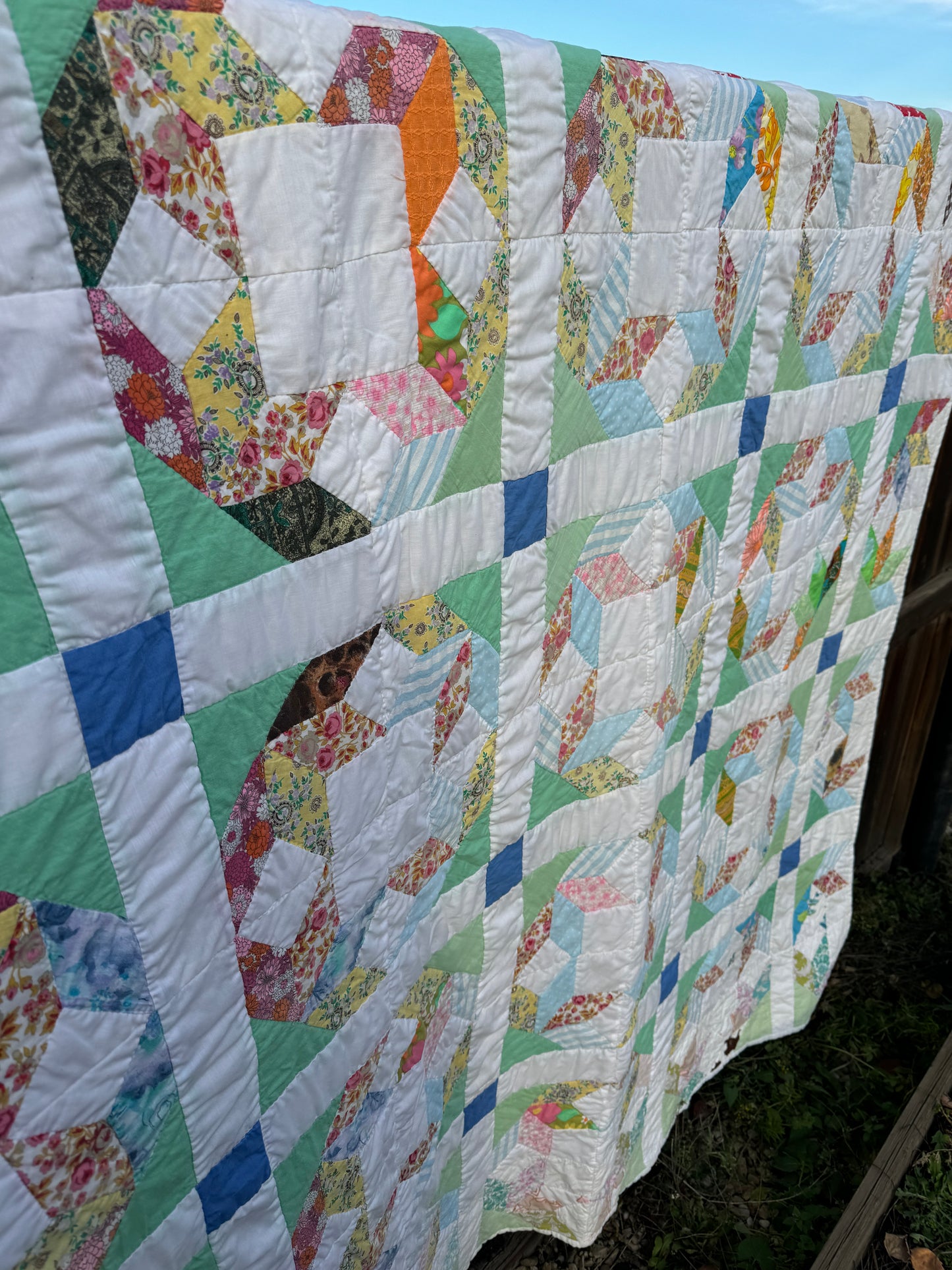 Custom Quilt Jacket - Green Pastel Feedsacks