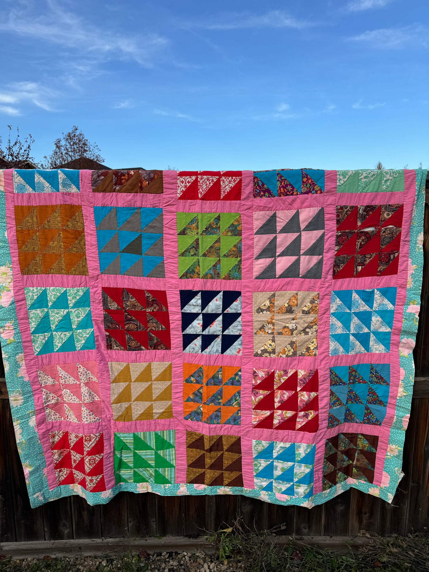 Custom Quilt Jacket - Bright 9 Patch