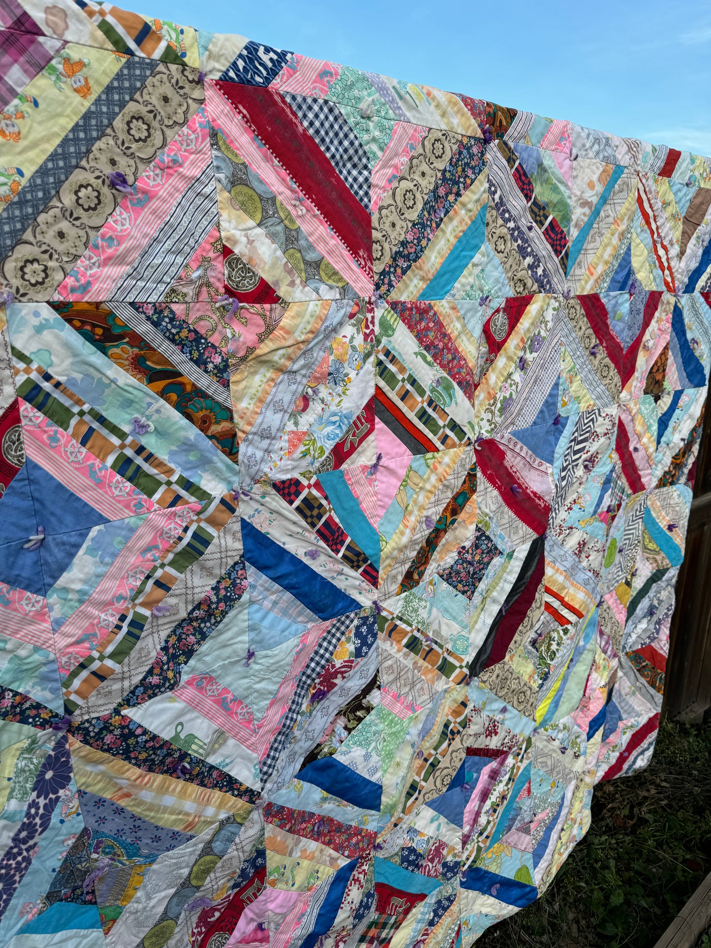 Custom Quilt Jacket - Rainbow String Quilt