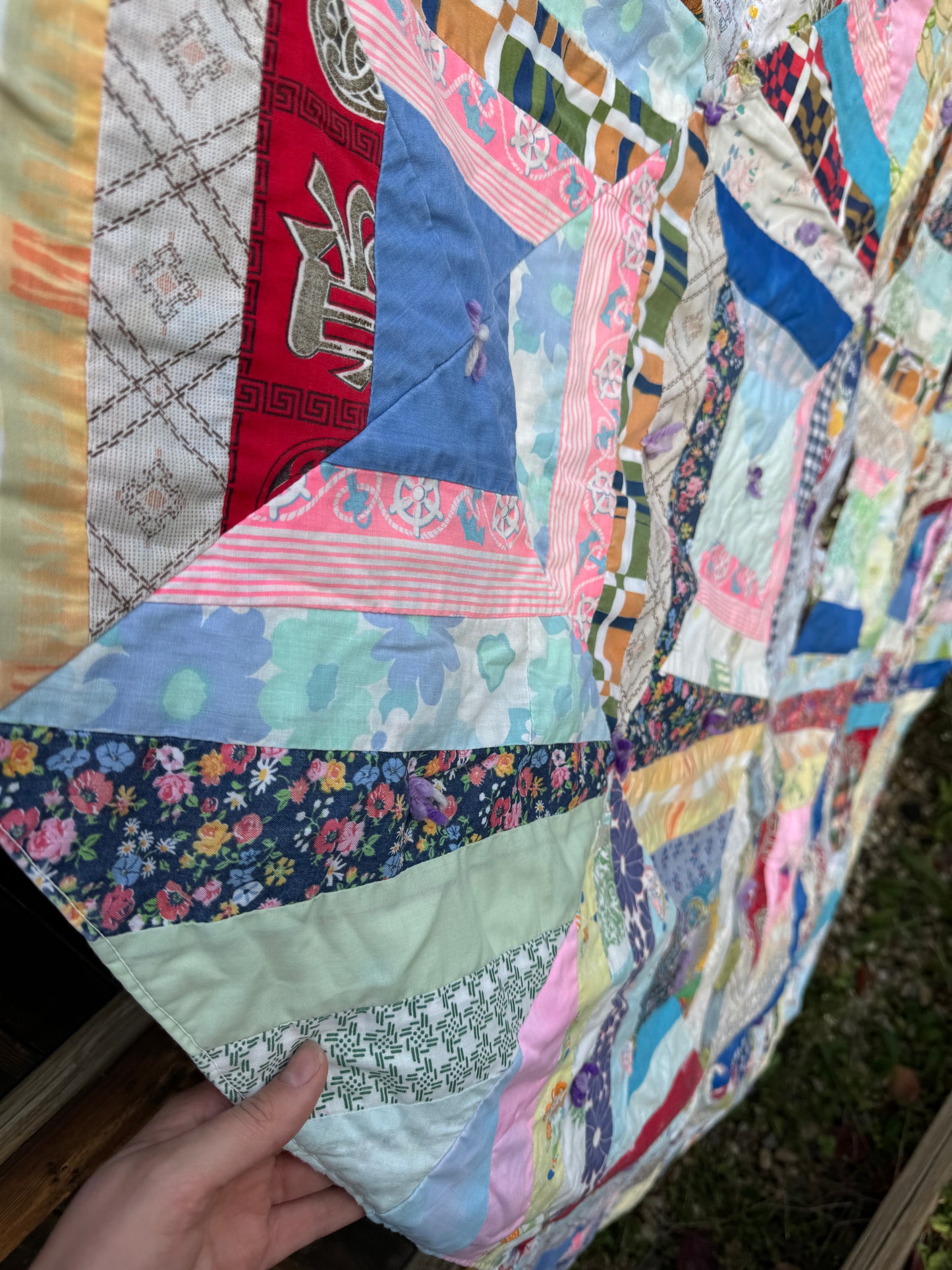 Custom Quilt Jacket - Rainbow String Quilt