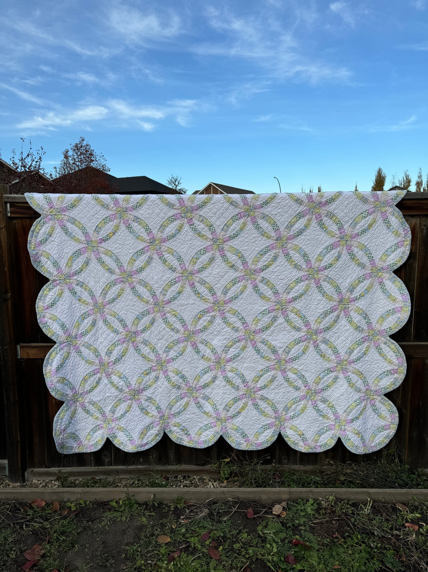 Custom Quilt Jacket - Pastel Double Wedding Ring