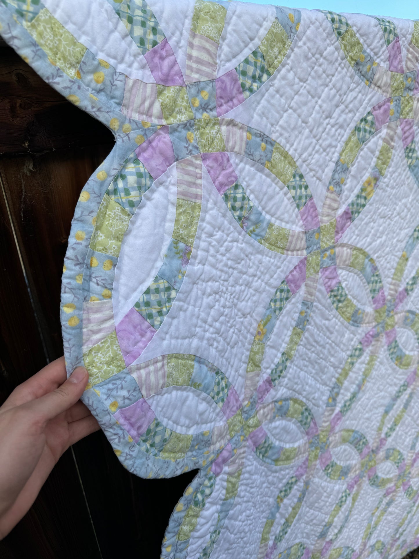 Custom Quilt Jacket - Pastel Double Wedding Ring