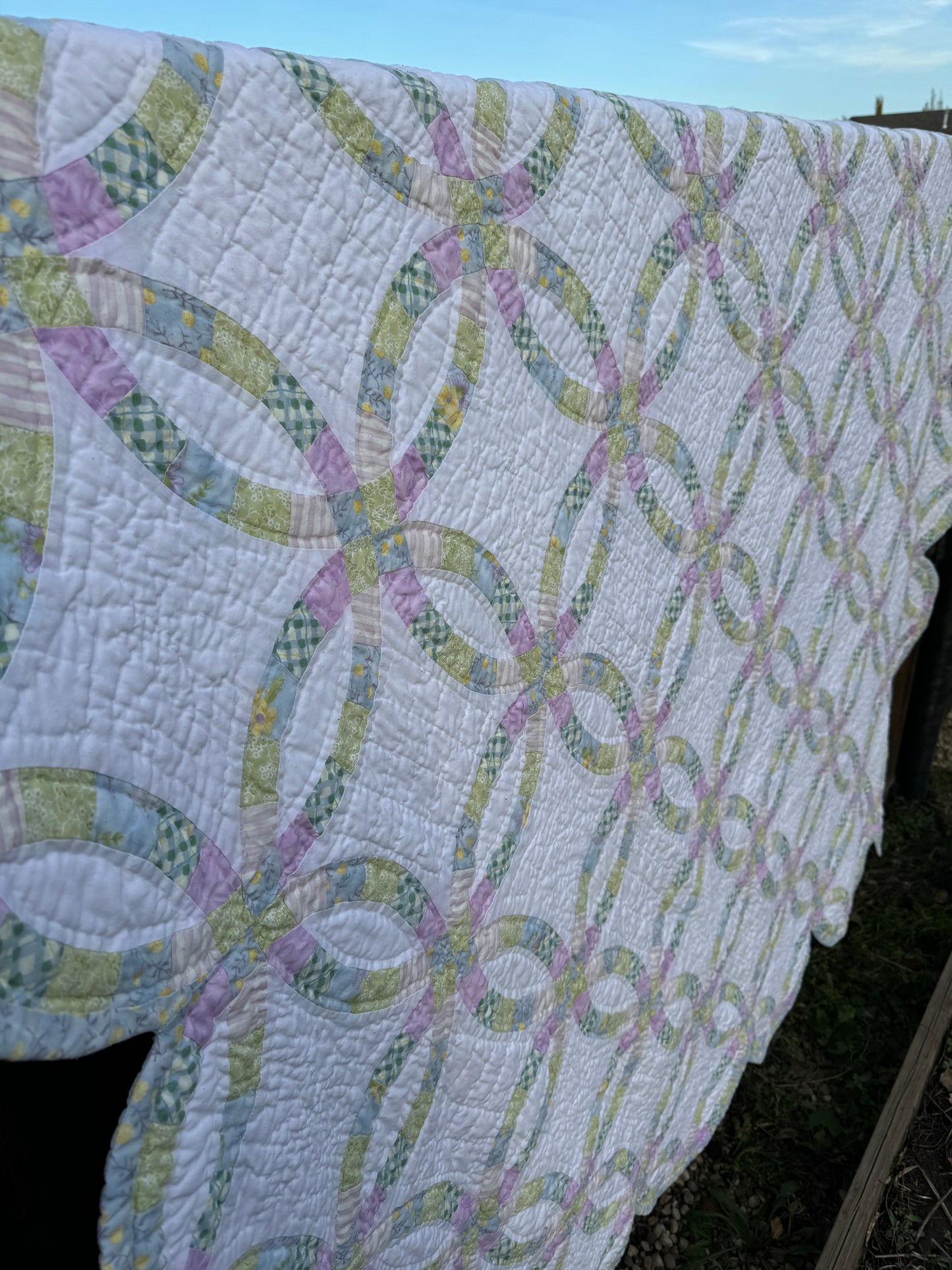 Custom Quilt Jacket - Pastel Double Wedding Ring