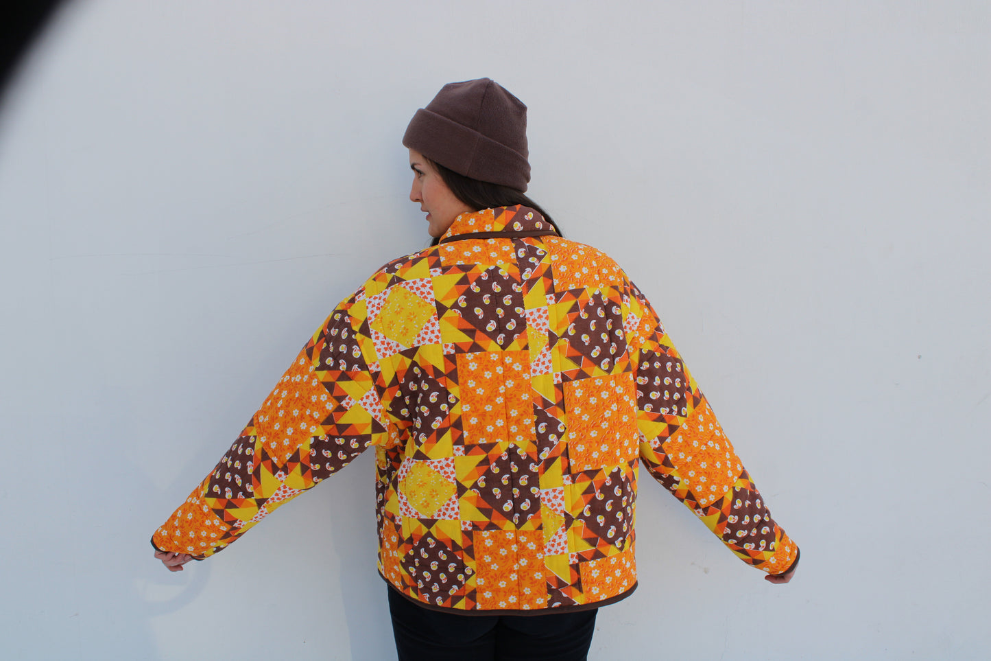 Retro Sleeping Bag Jacket - Brown and Orange (S-XL)