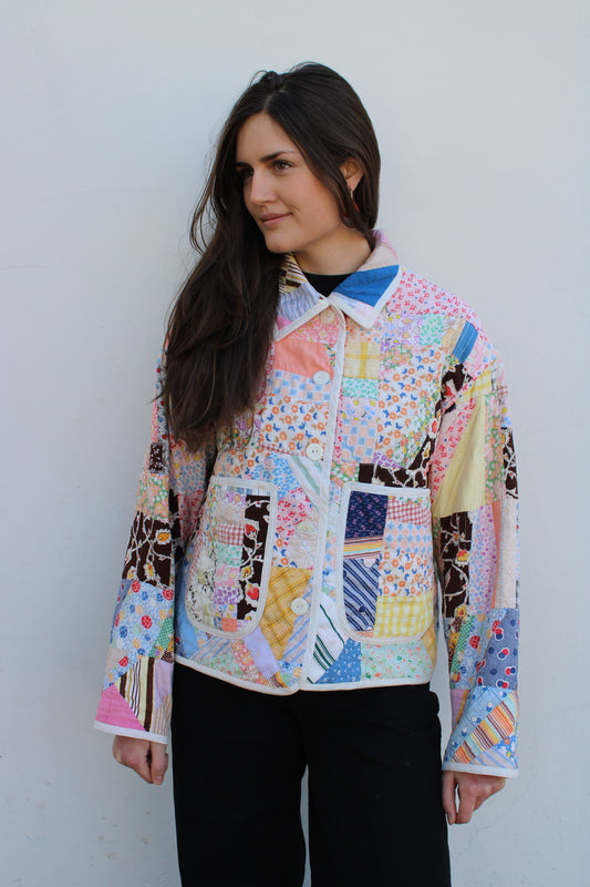 Patchwork Feedsack Quilt Jacket (S-L)