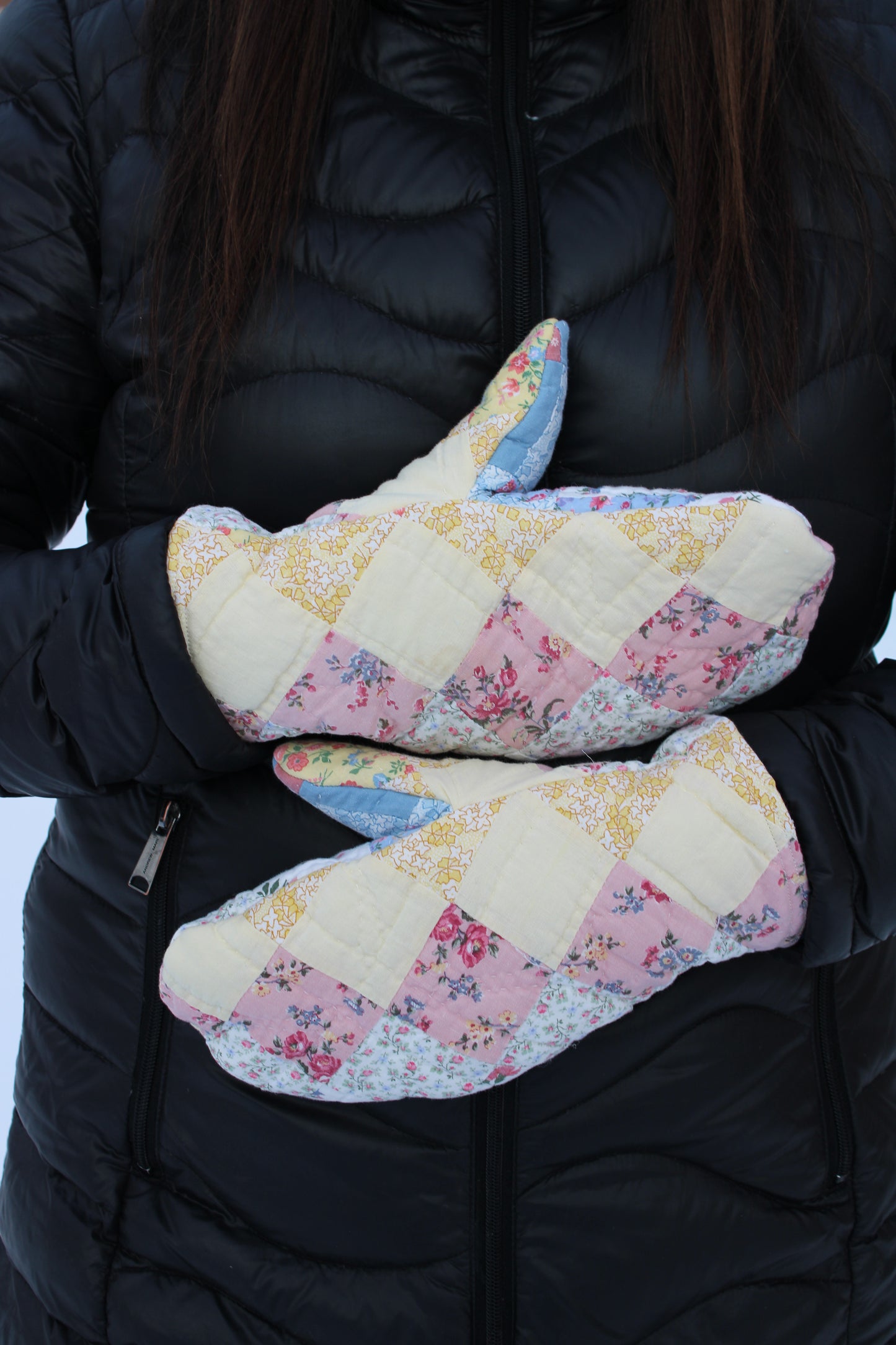 Vintage Patchwork Quilt Mittens #1