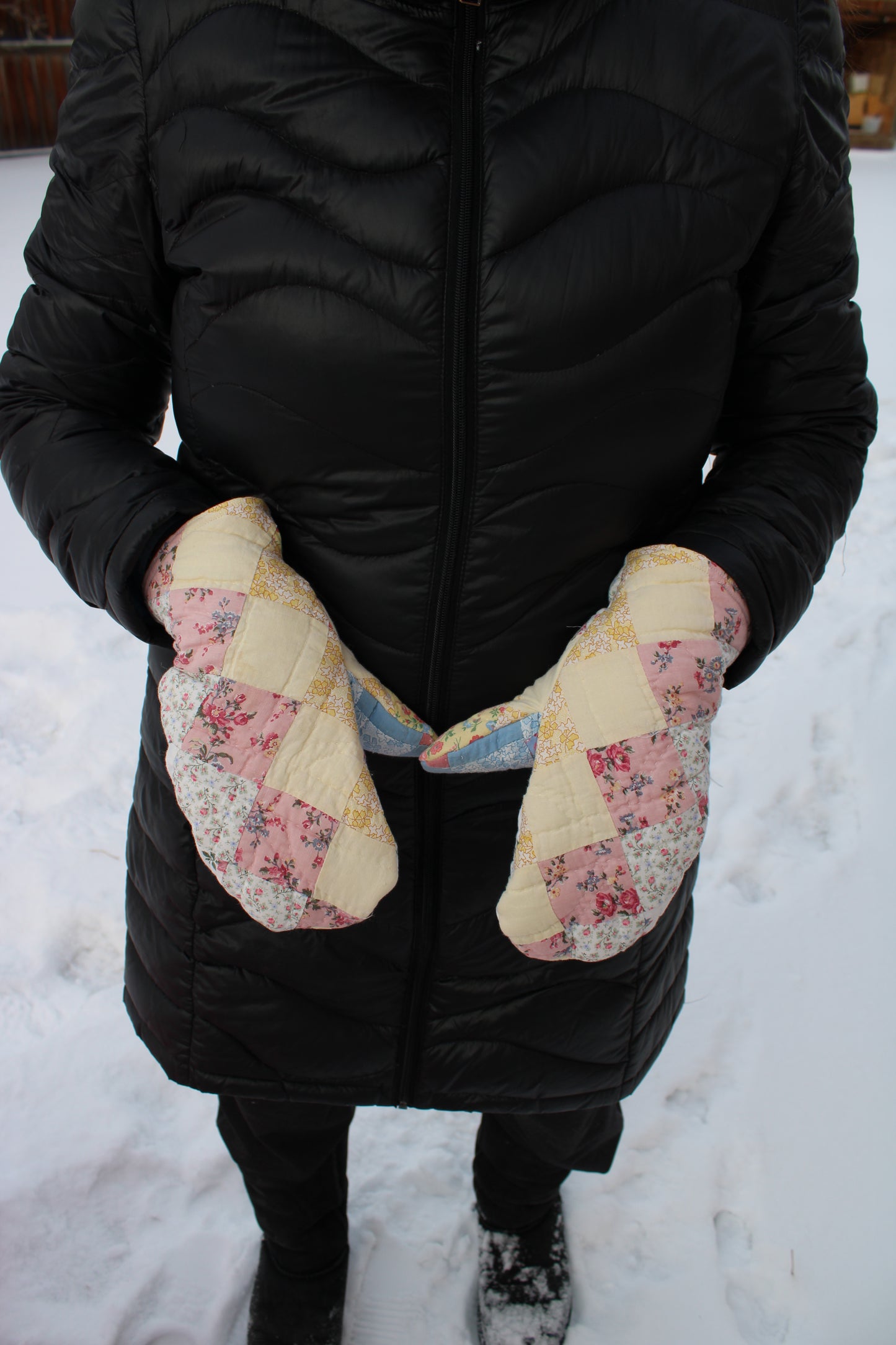 Vintage Patchwork Quilt Mittens #1